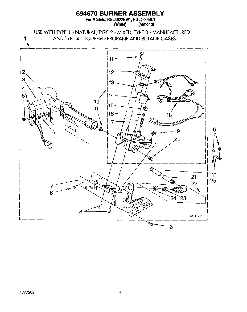 03 - 694670 BURNER ASSEMBLY