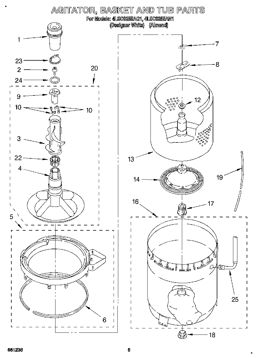04 - AGITATOR, BASKET AND TUB