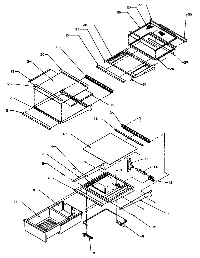 15 - REF SHELVING AND DRAWERS