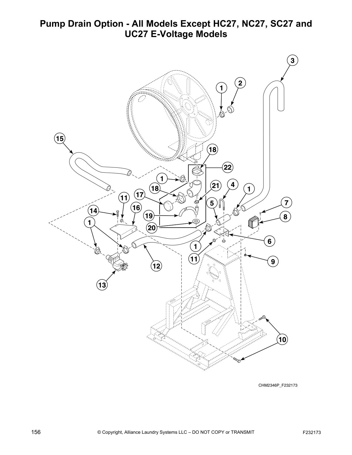 Pump Drain Option - All Models Except HC27, NC27, SC27 and
UC27 E-Voltage Models