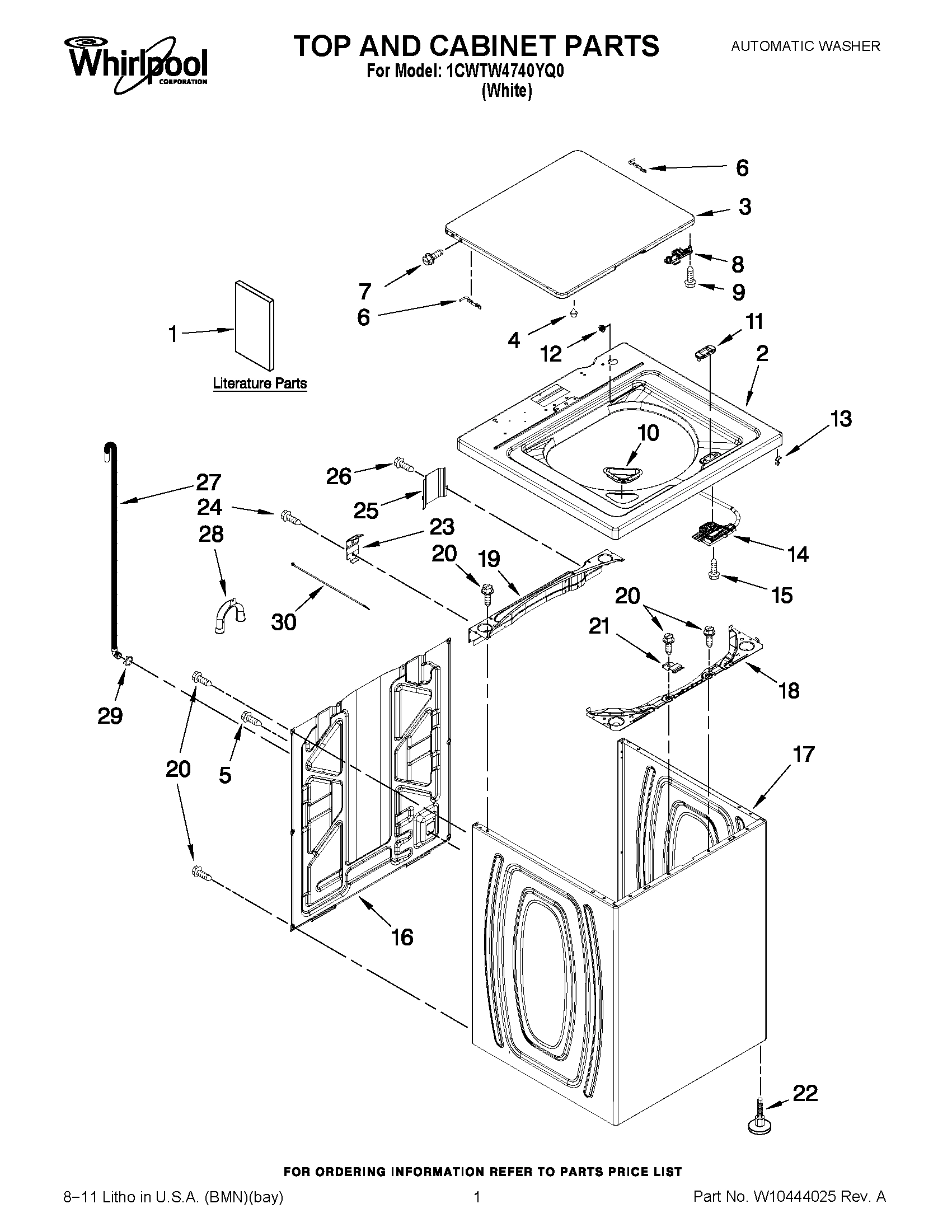 01 - TOP AND CABINET PARTS
