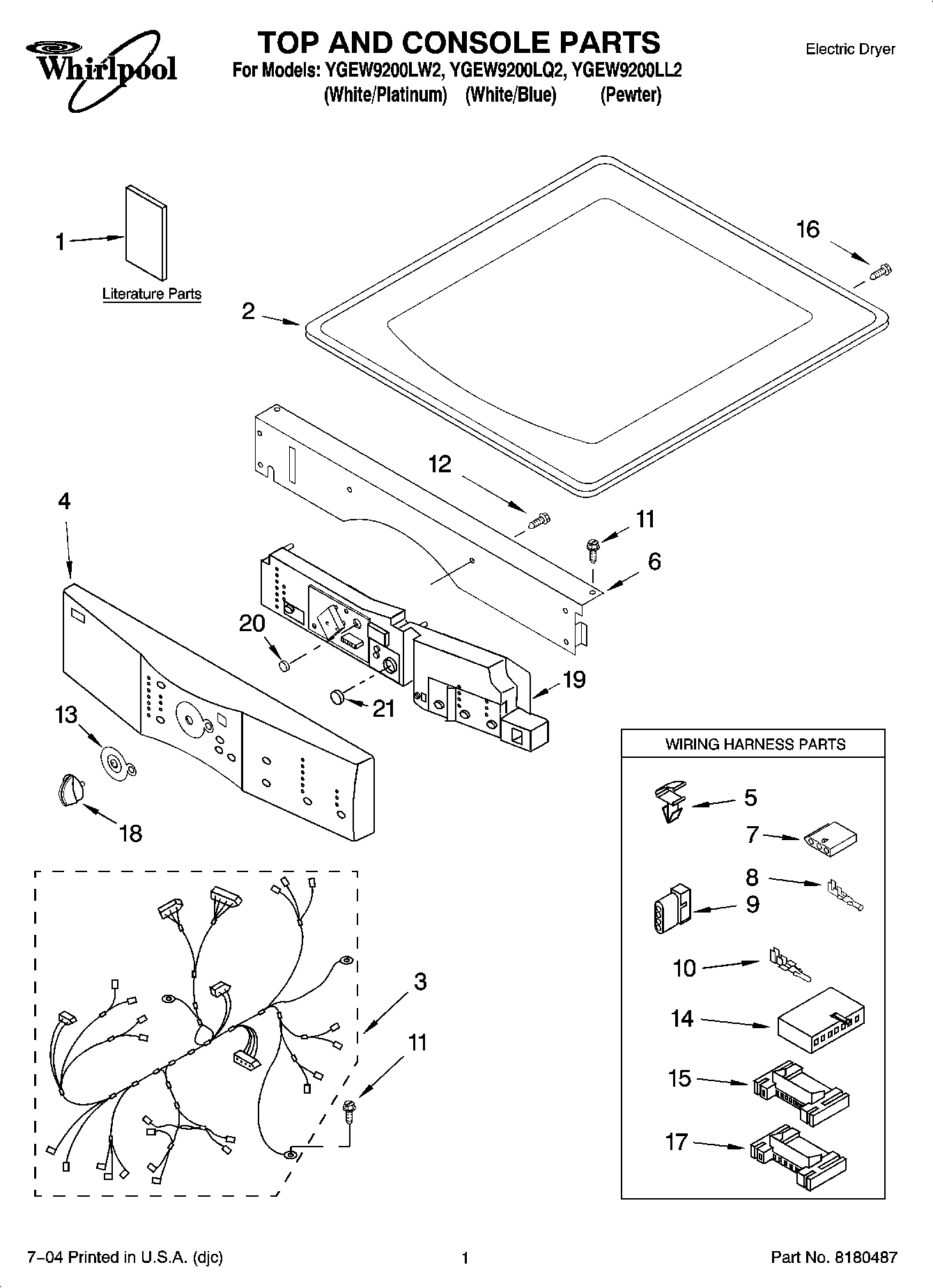 01 - TOP AND CONSOLE PARTS