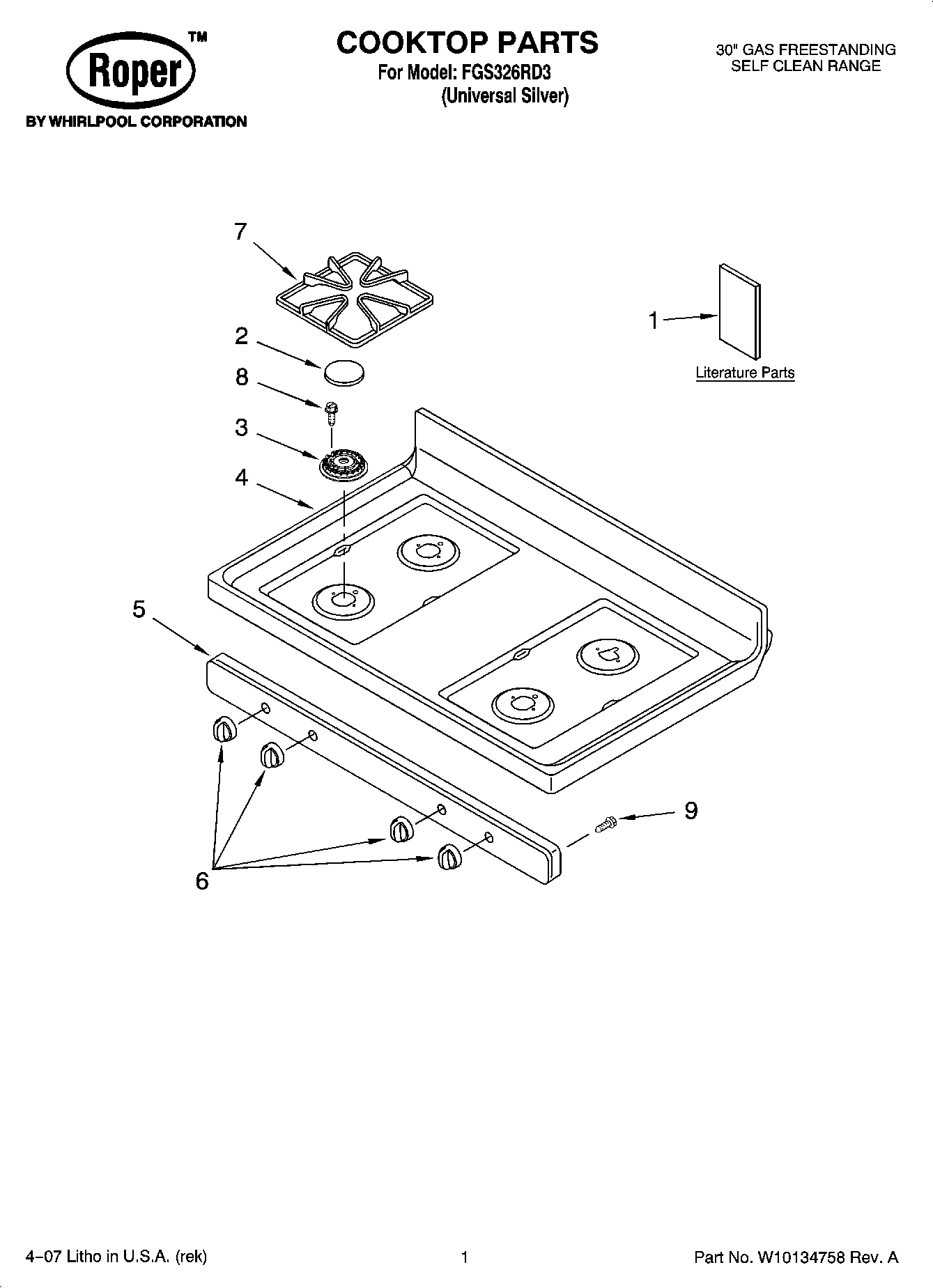 01 - COOKTOP PARTS