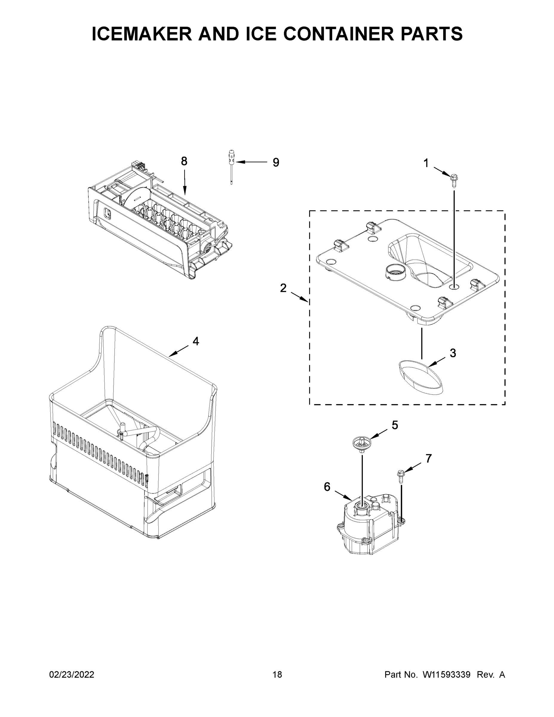 10 - ICEMAKER AND ICE CONTAINER PARTS