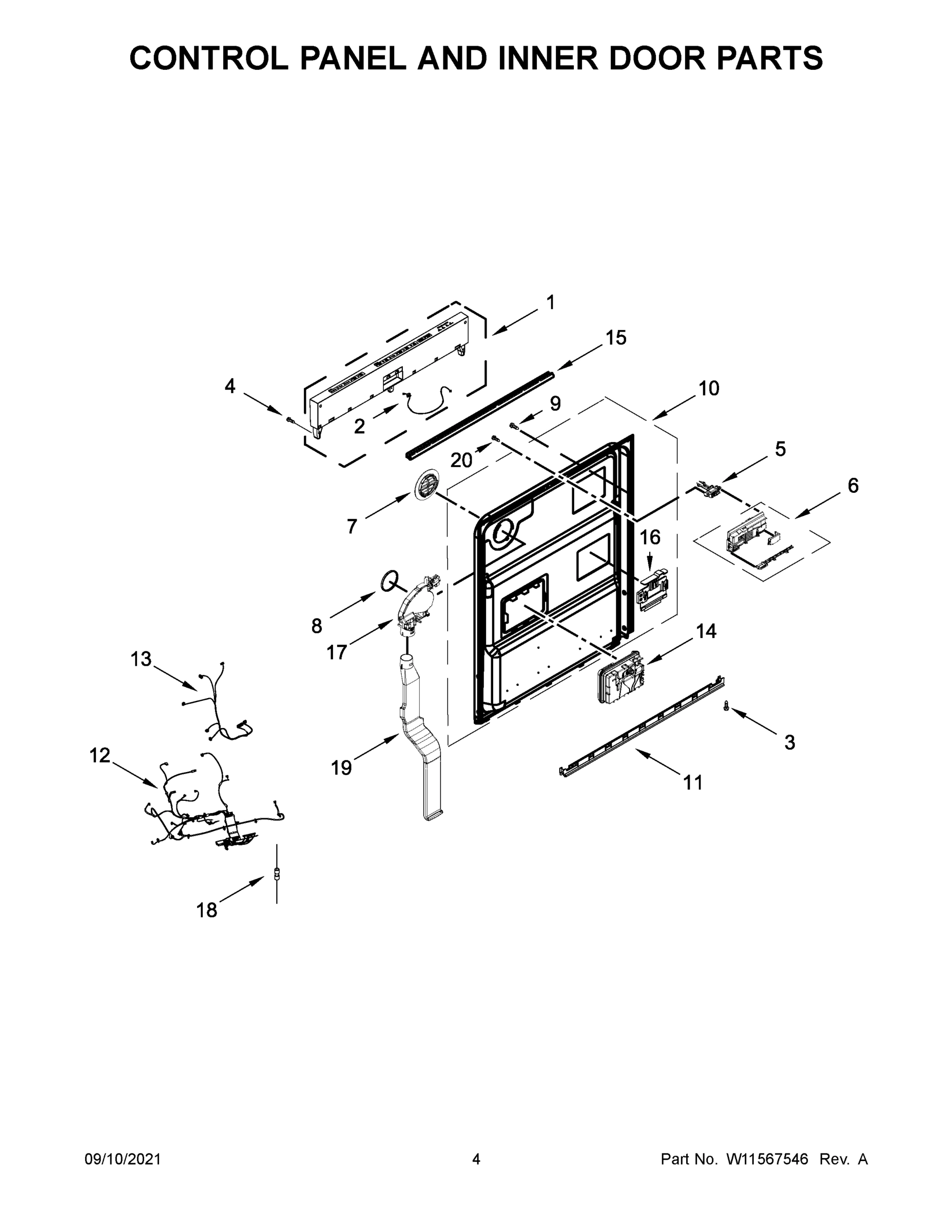 03 - CONTROL PANEL AND INNER DOOR PARTS