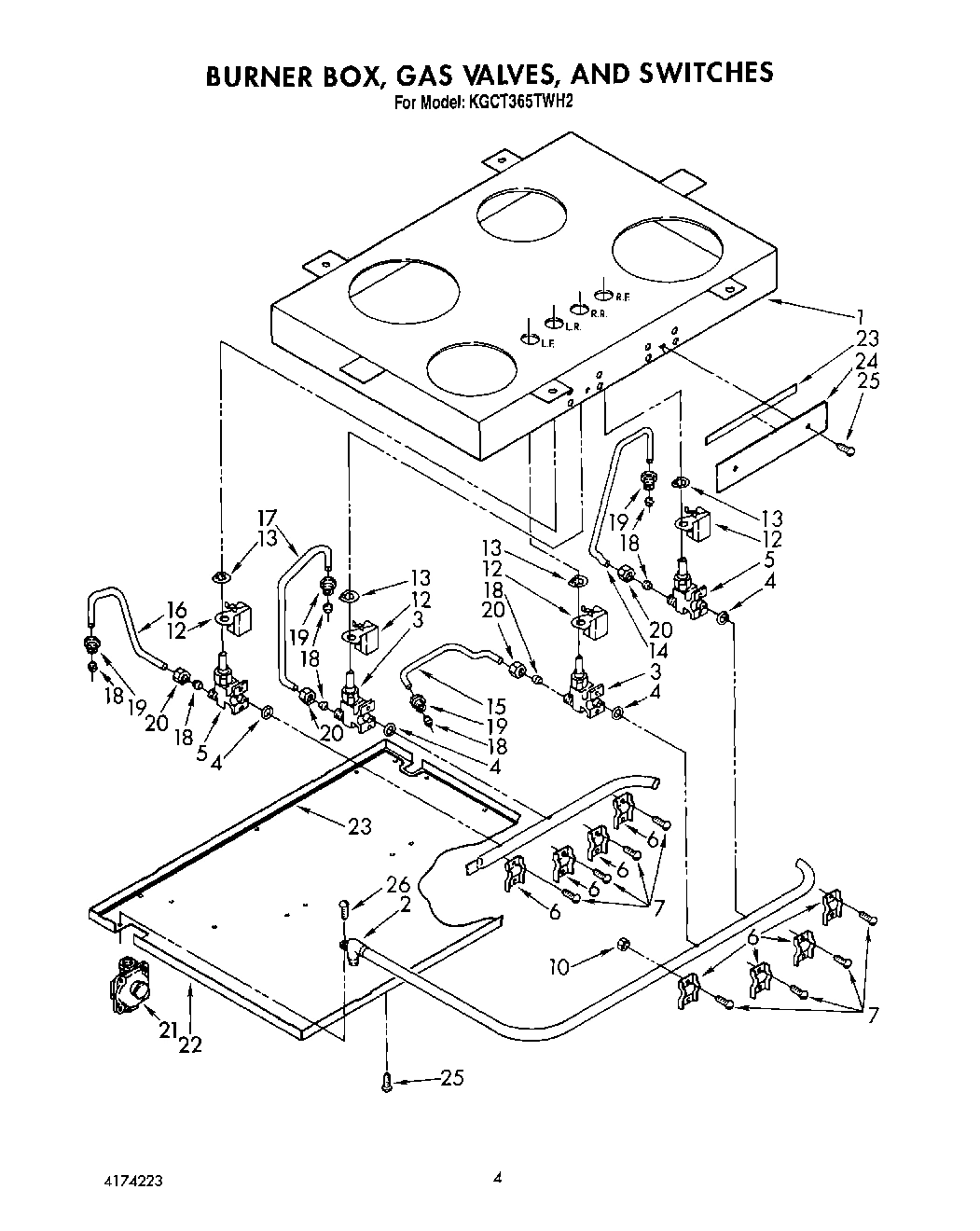 03 - BURNER BOX, GAS VALVES, AND SWITCHES