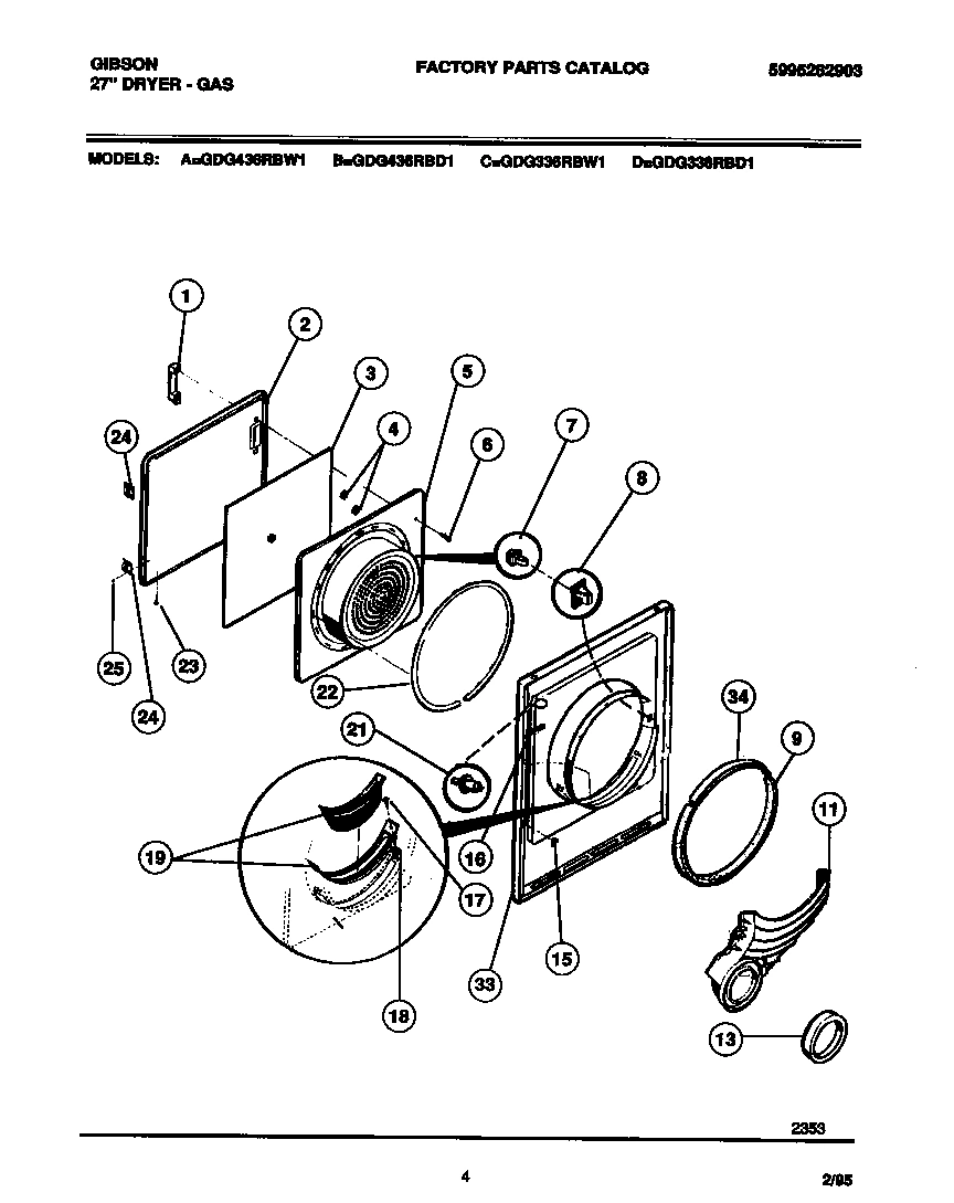 03 - DOOR, FRONT PANEL, LINT FILTER
