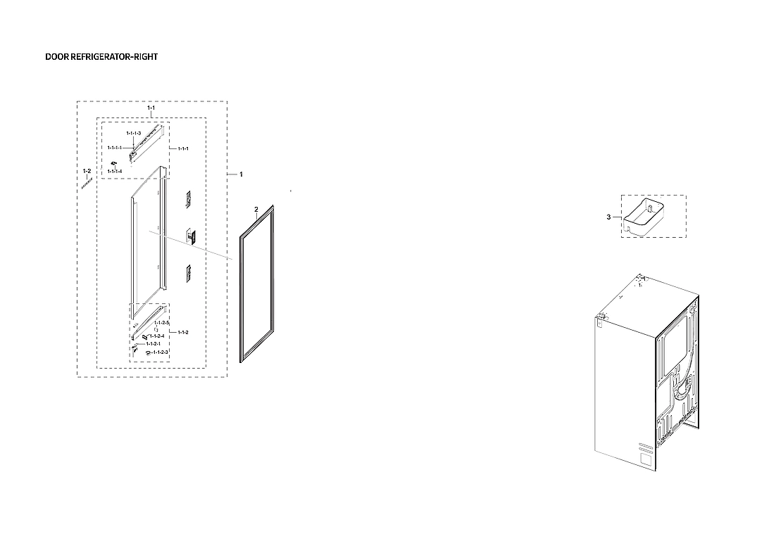 RIGHT REFRIGERATOR DOOR PARTS