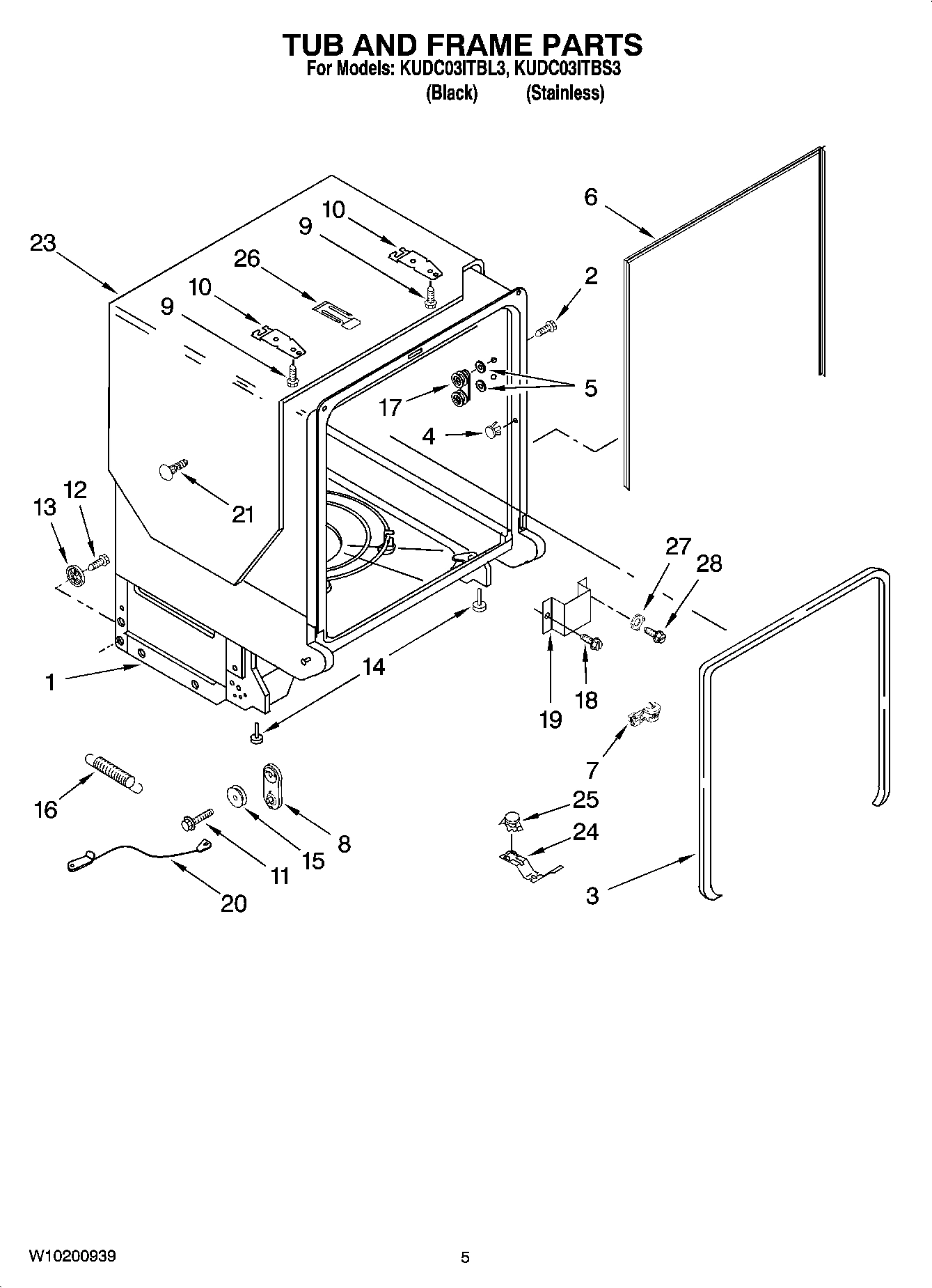 05 - TUB AND FRAME PARTS