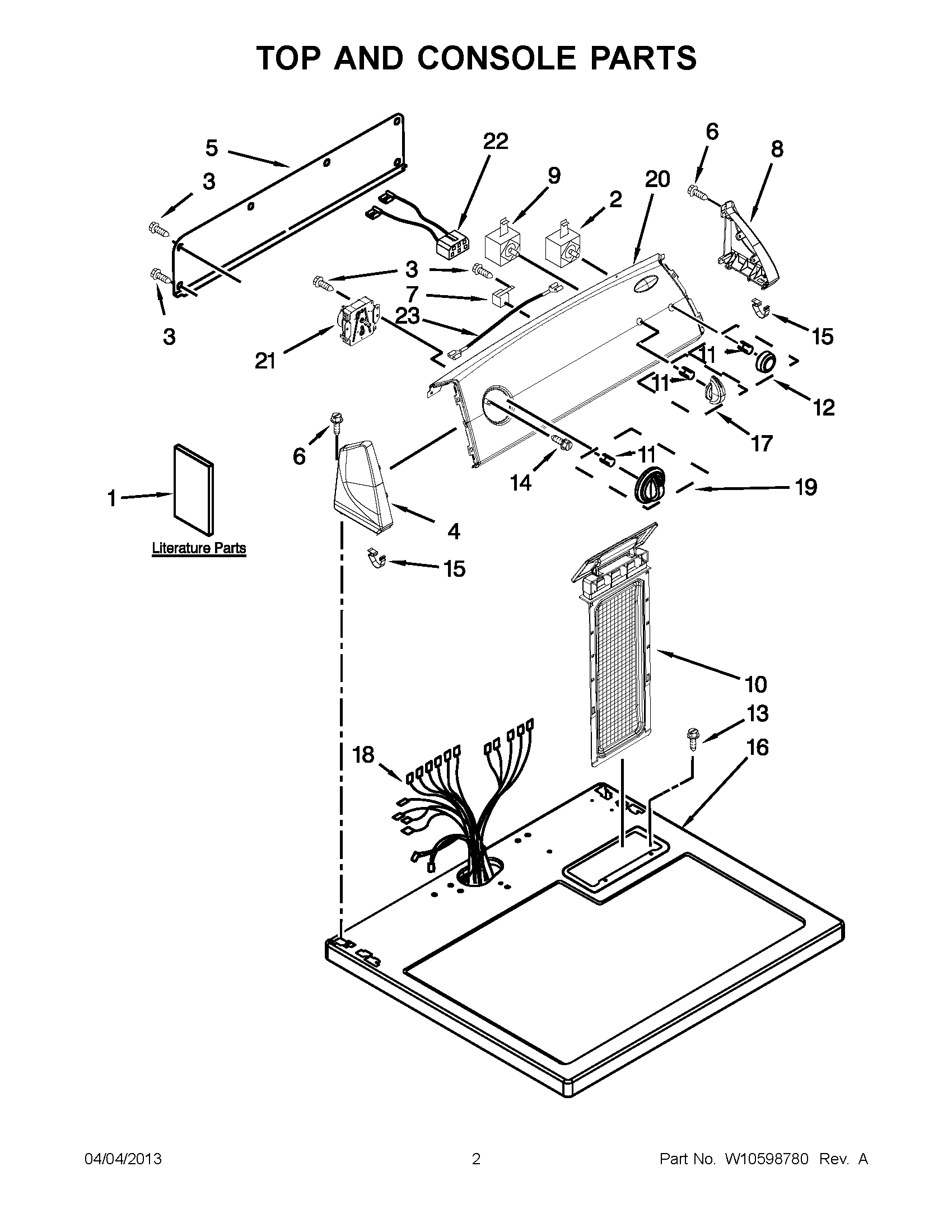 01 - TOP AND CONSOLE PARTS