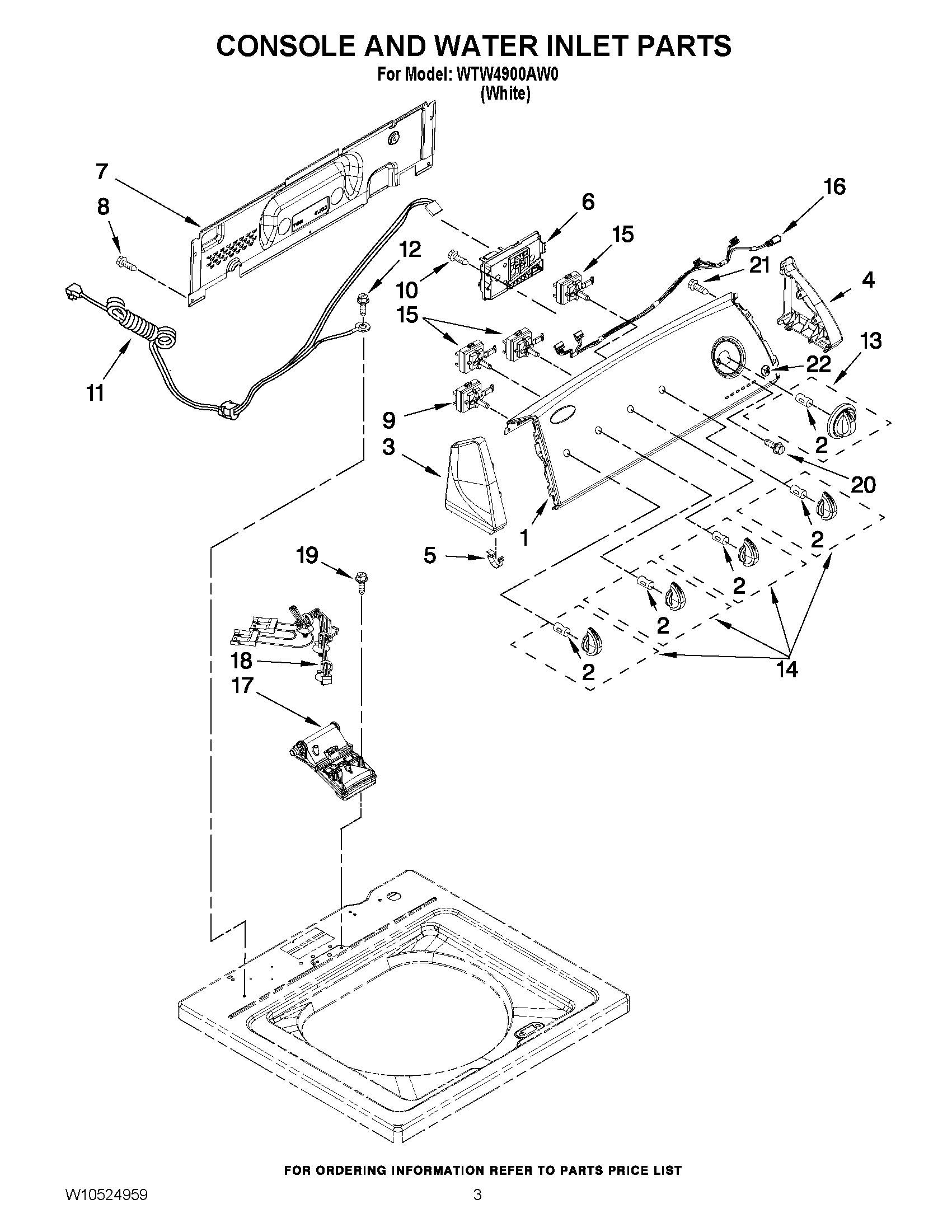 02 - CONSOLE AND WATER INLET PARTS