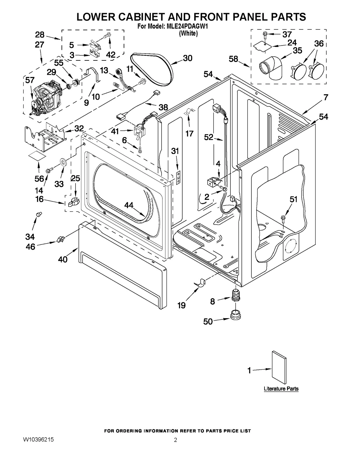 01 - LOWER CABINET AND FRONT PANEL PARTS