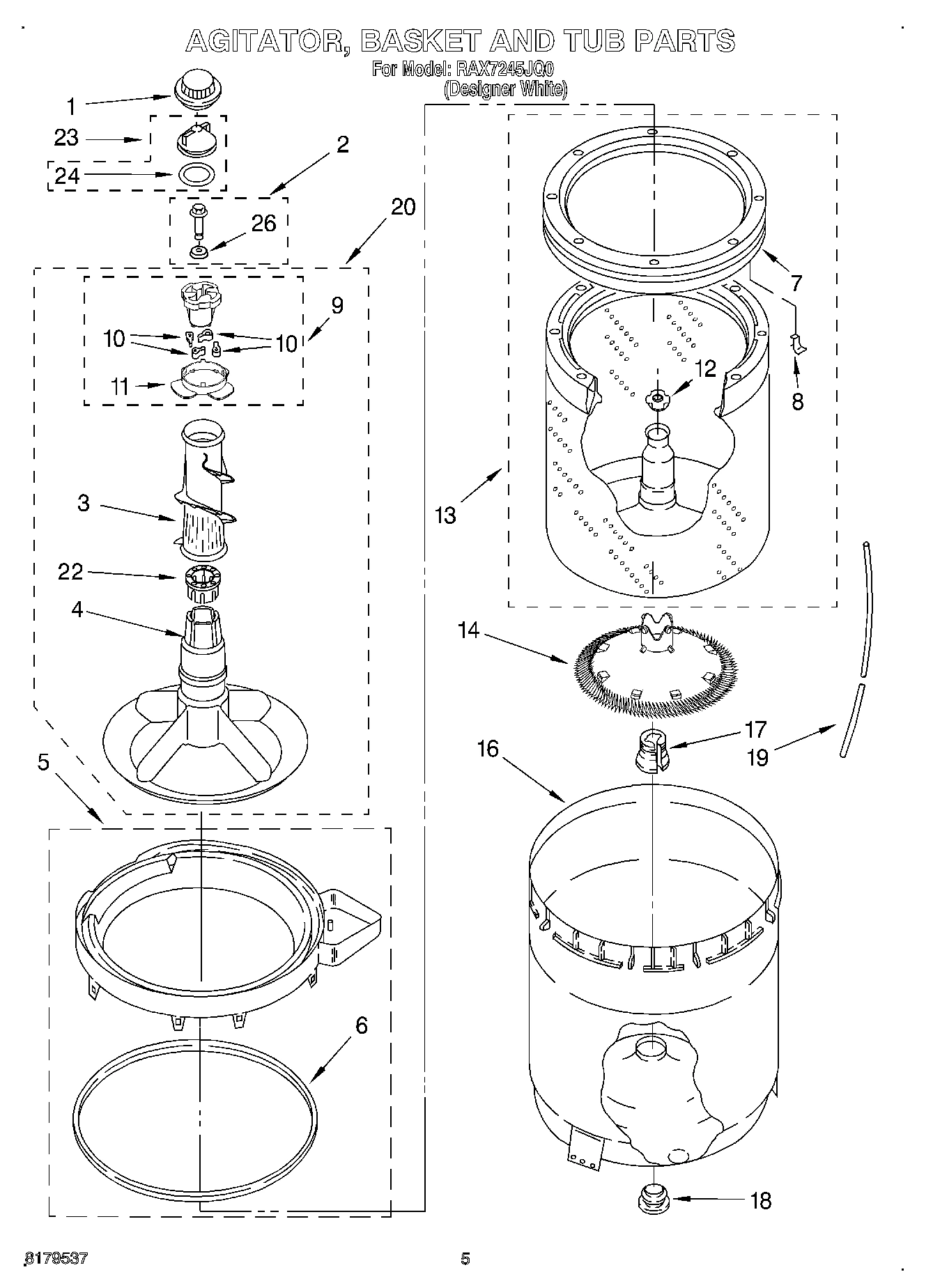 03 - AGITATOR, BASKET AND TUB