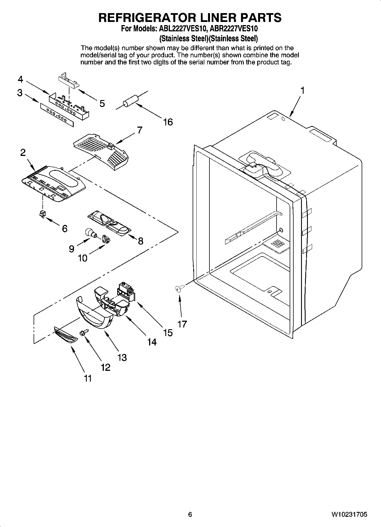 04 - REFRIGERATOR LINER PARTS