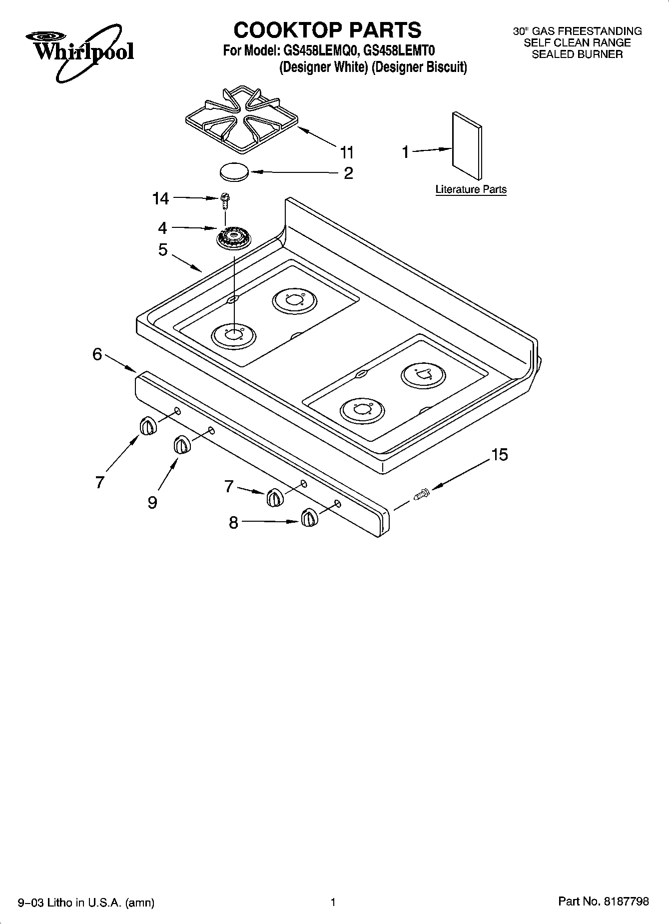 01 - COOKTOP PARTS