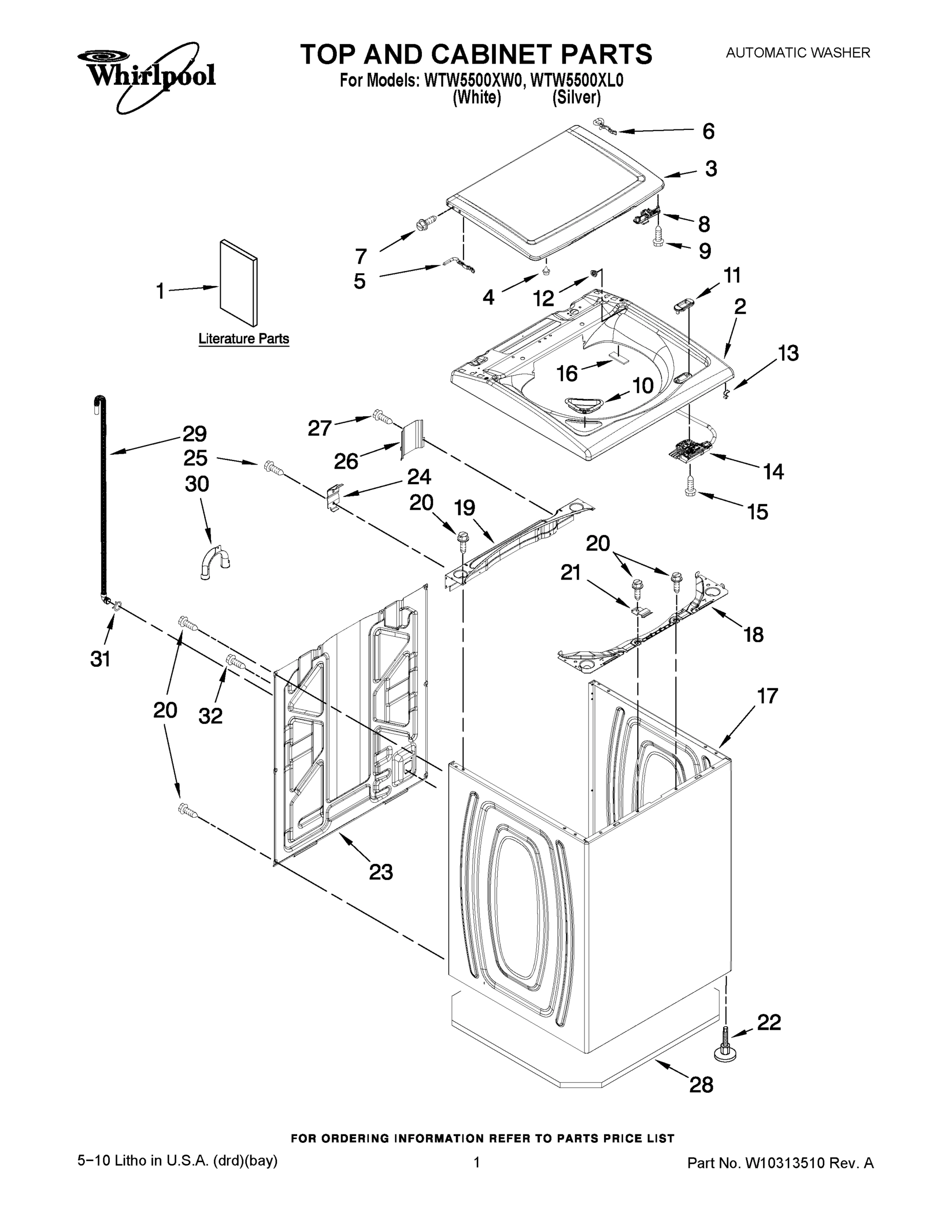 01 - TOP AND CABINET PARTS