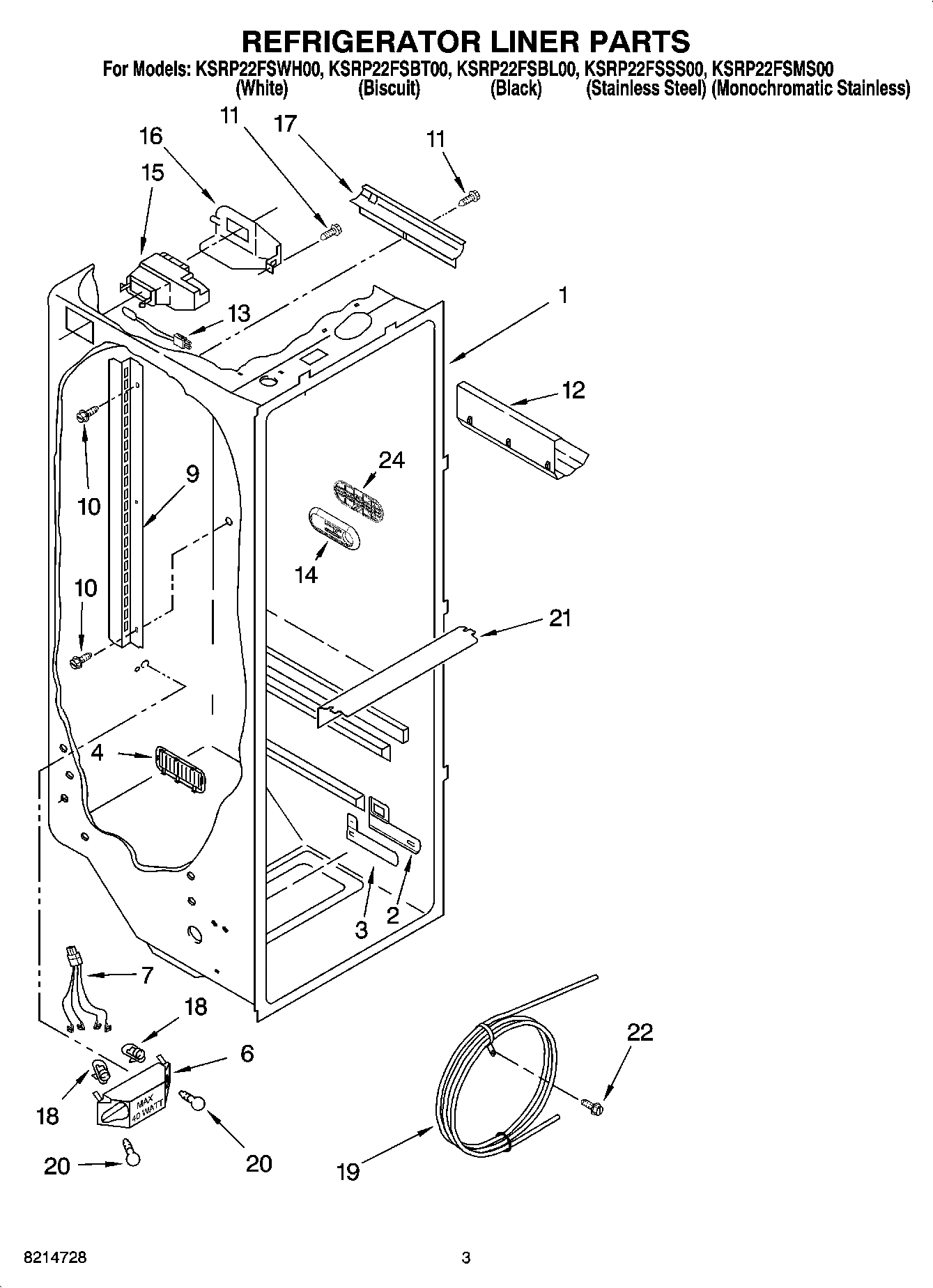 02 - REFRIGERATOR LINER PARTS