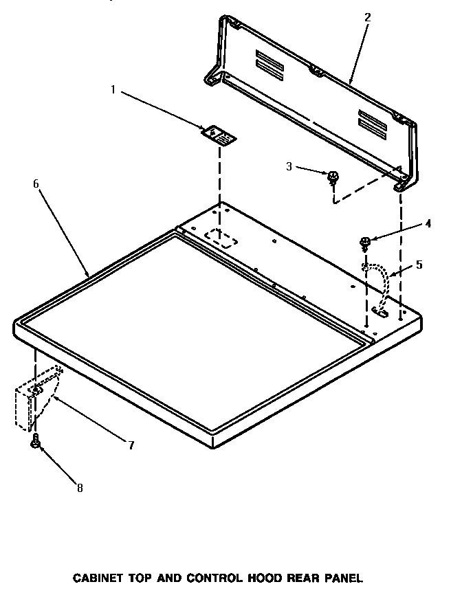 01 - CABINET TOP & CONTROL HOOD REAR PANEL