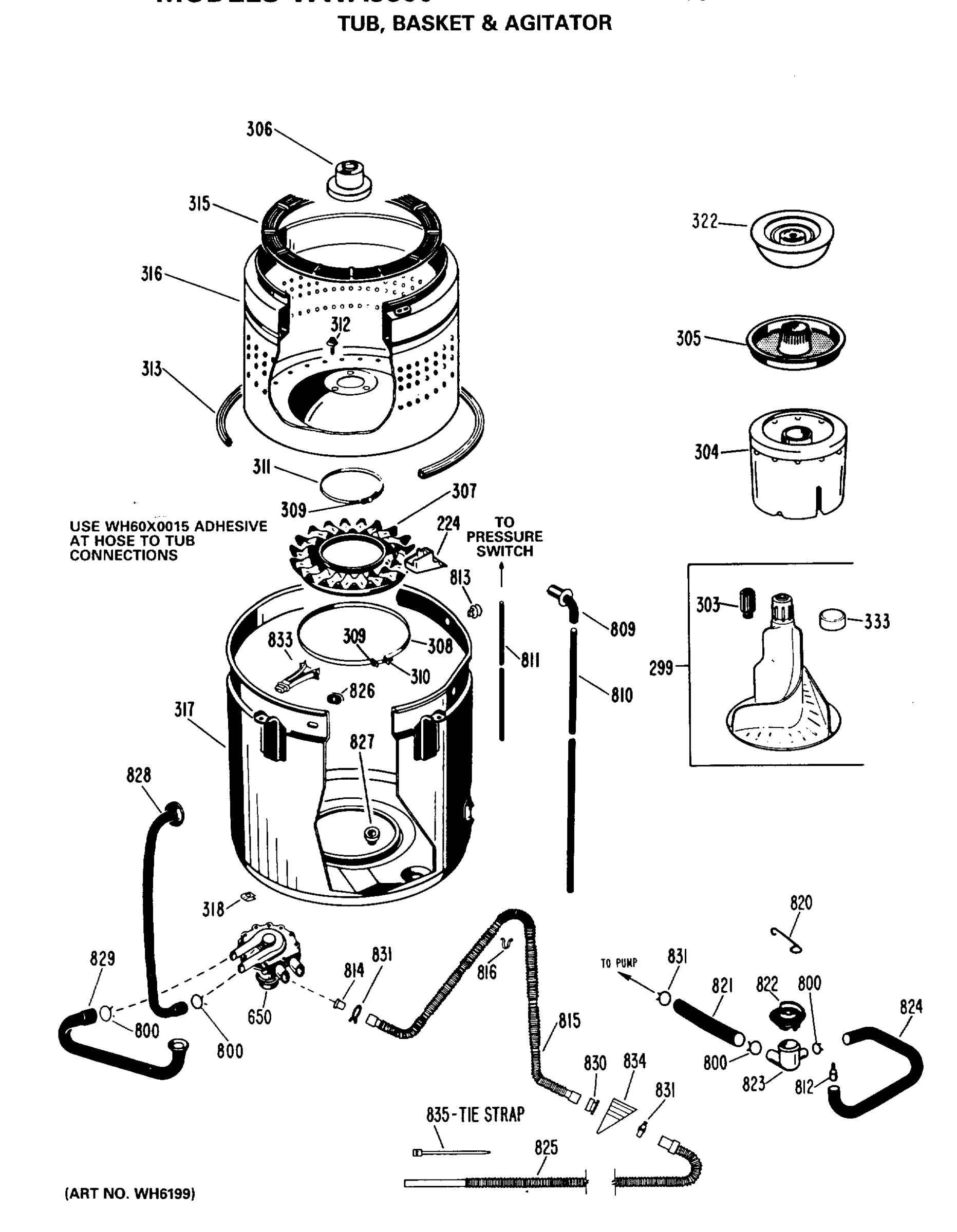 TUB, BASKET & AGITATOR