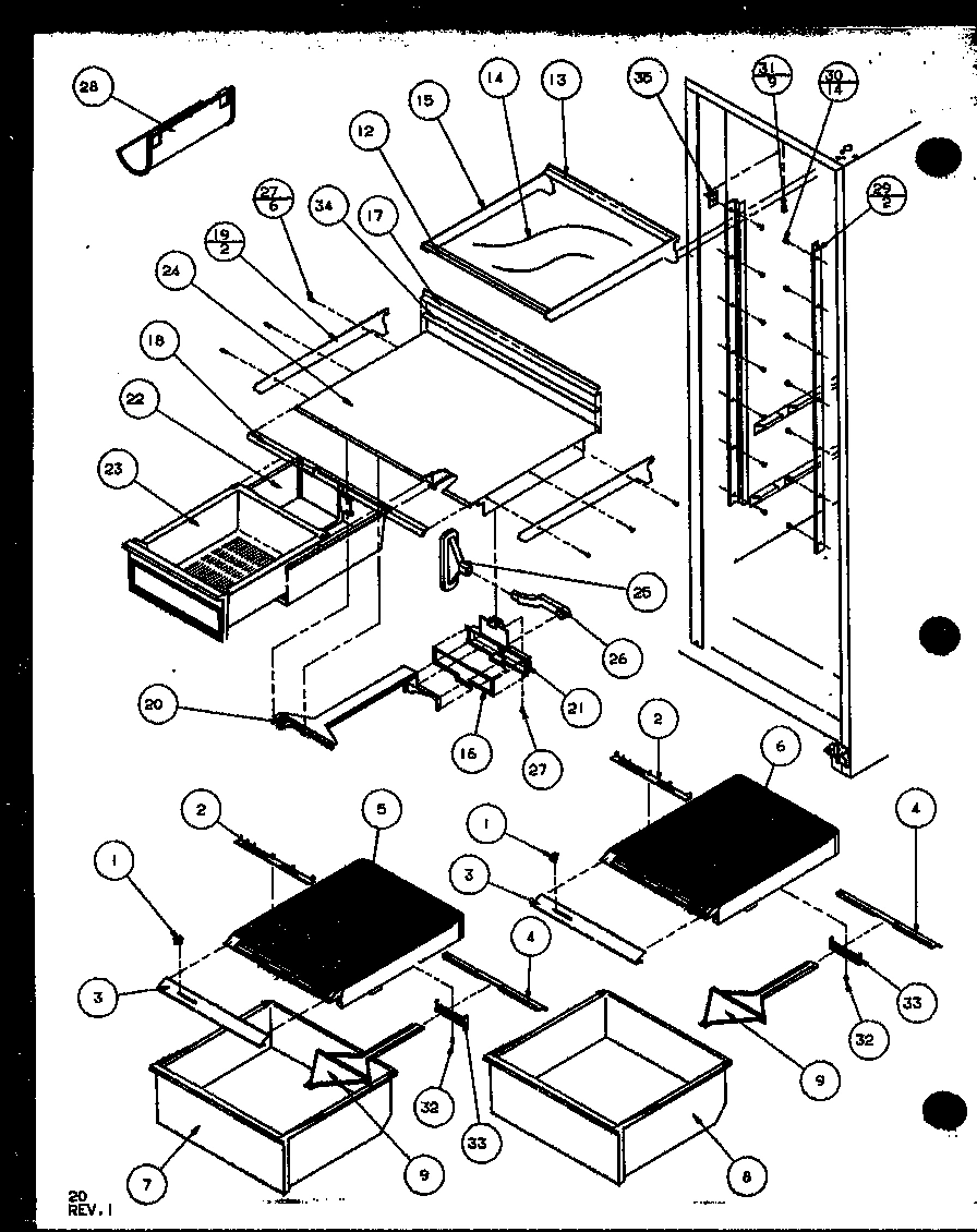 15 - REF SHELVING AND DRAWERS