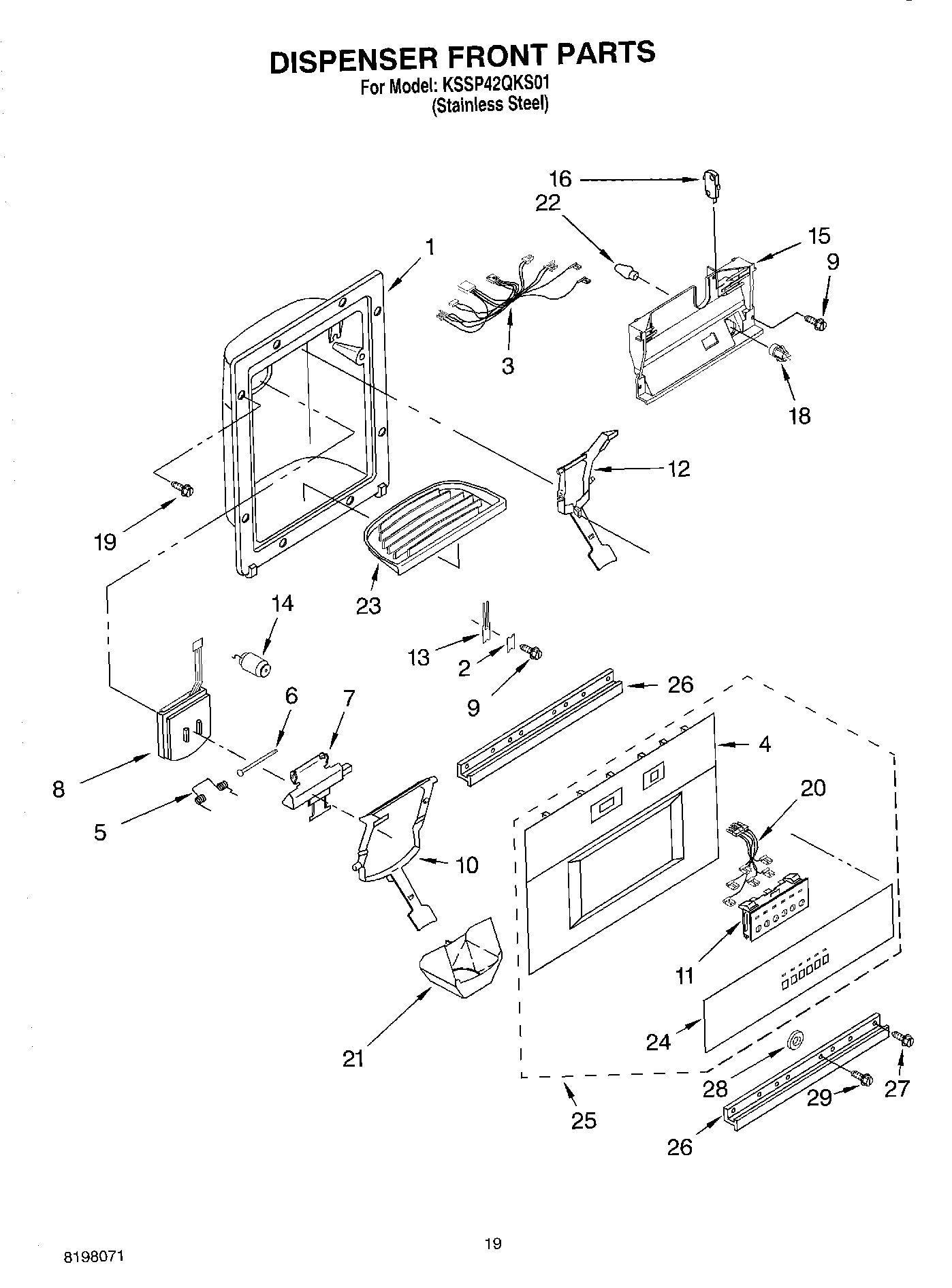 12 - DISPENSER FRONT