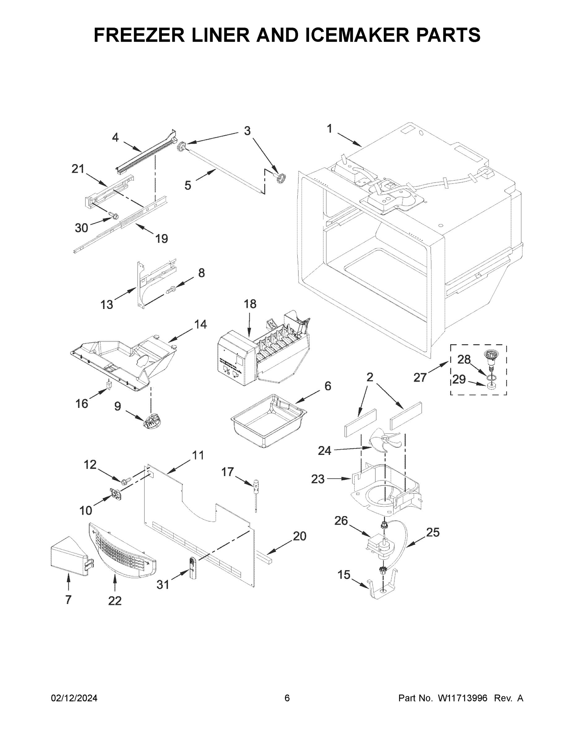 04 - FREEZER LINER AND ICEMAKER PARTS