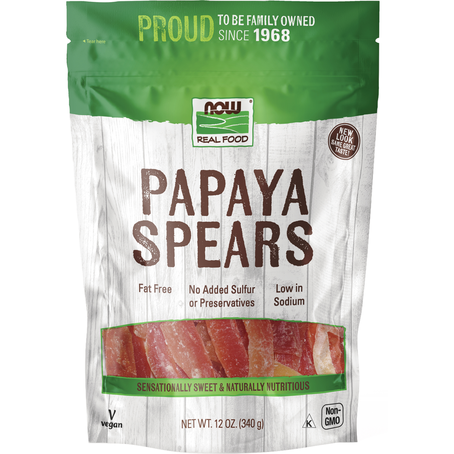 Now Foods Papaya Spears Low Sugar ,12 oz