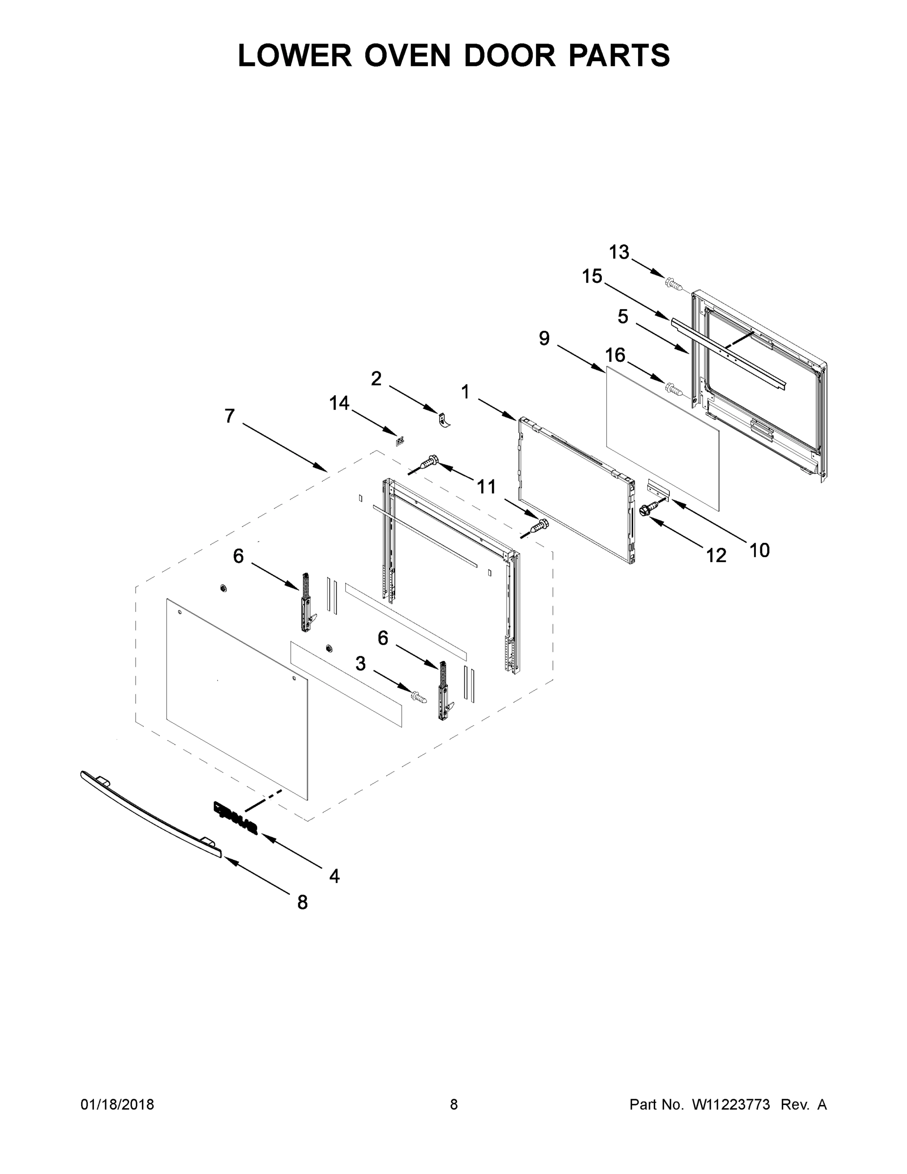 05 - LOWER OVEN DOOR PARTS