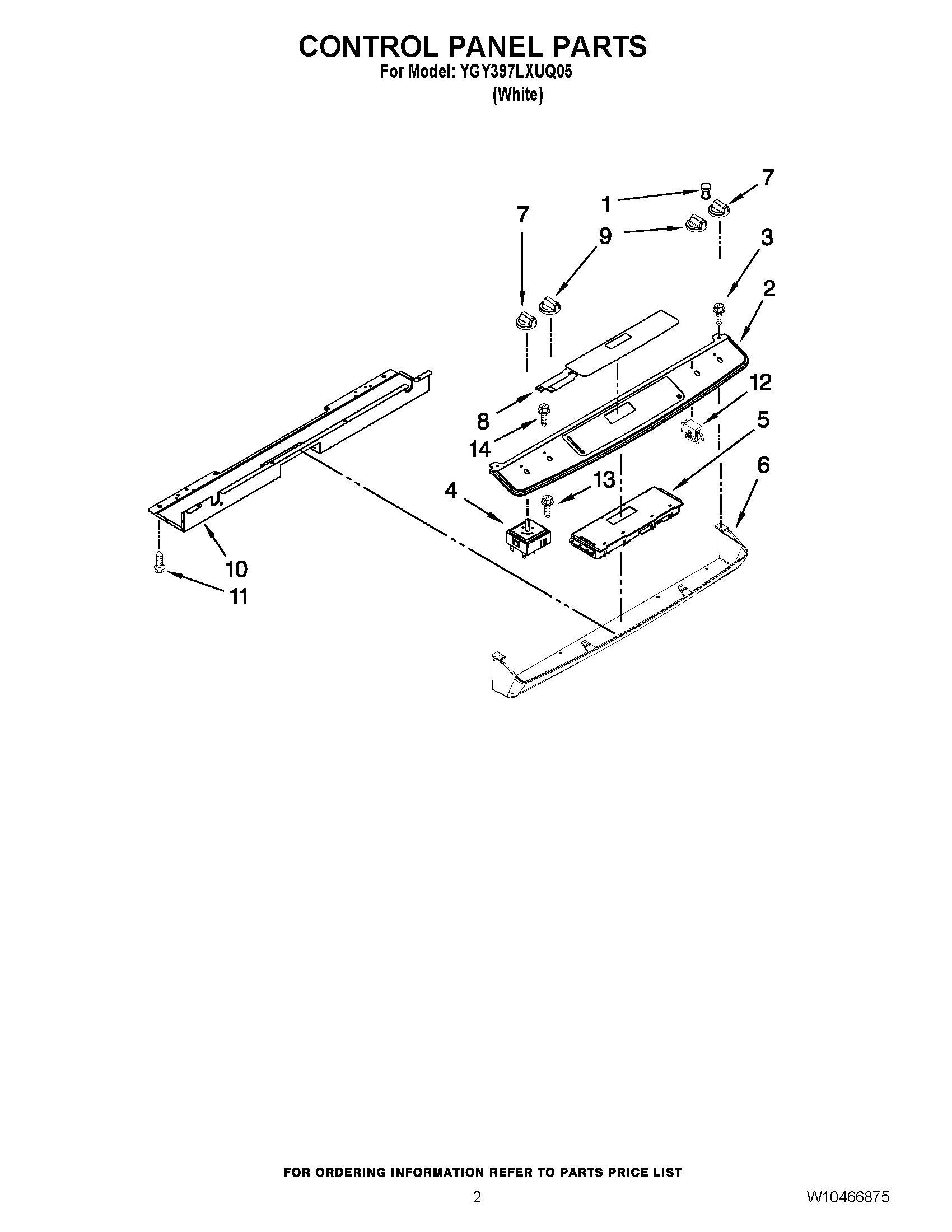 02 - CONTROL PANEL PARTS