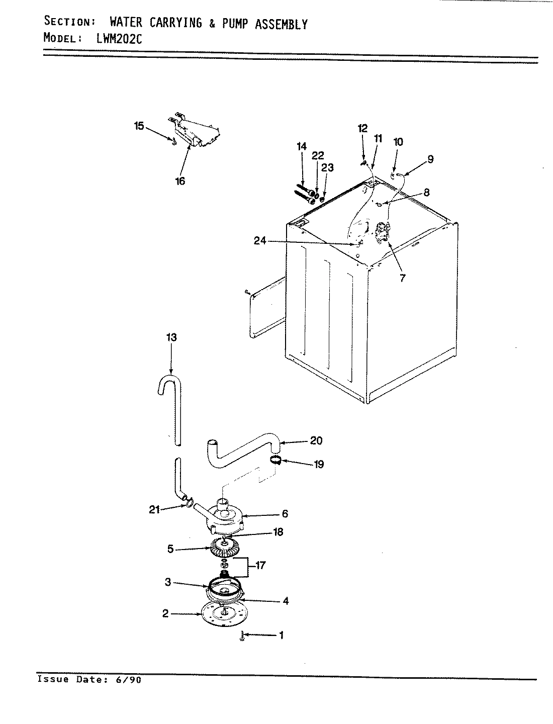 13 - WATER CARRYING & PUMP ASSY. (REV. A-D)