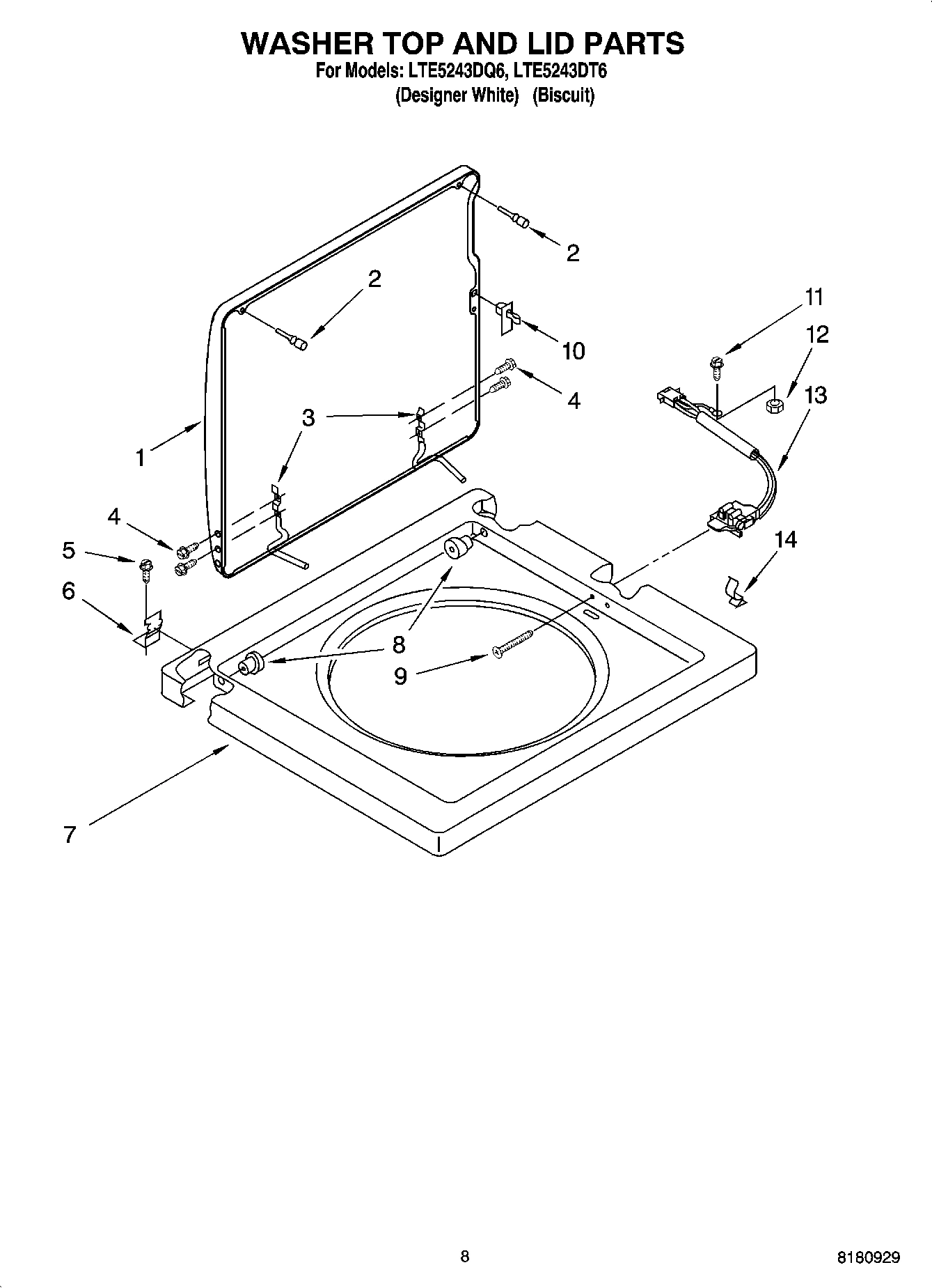 06 - WASHER TOP AND LID PARTS