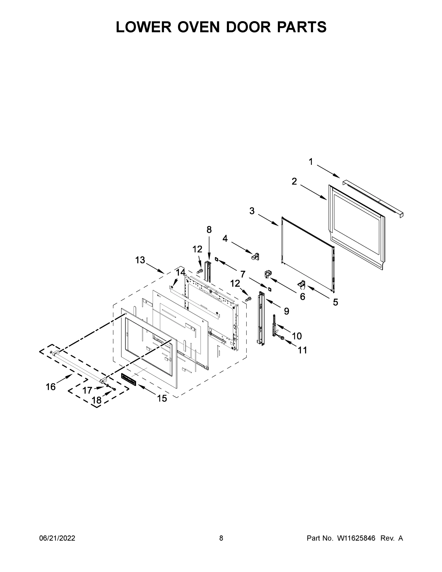 05 - LOWER OVEN DOOR PARTS