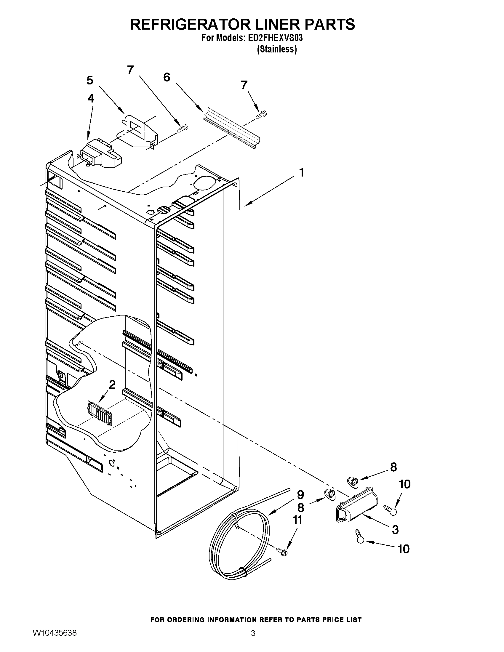 02 - REFRIGERATOR LINER PARTS