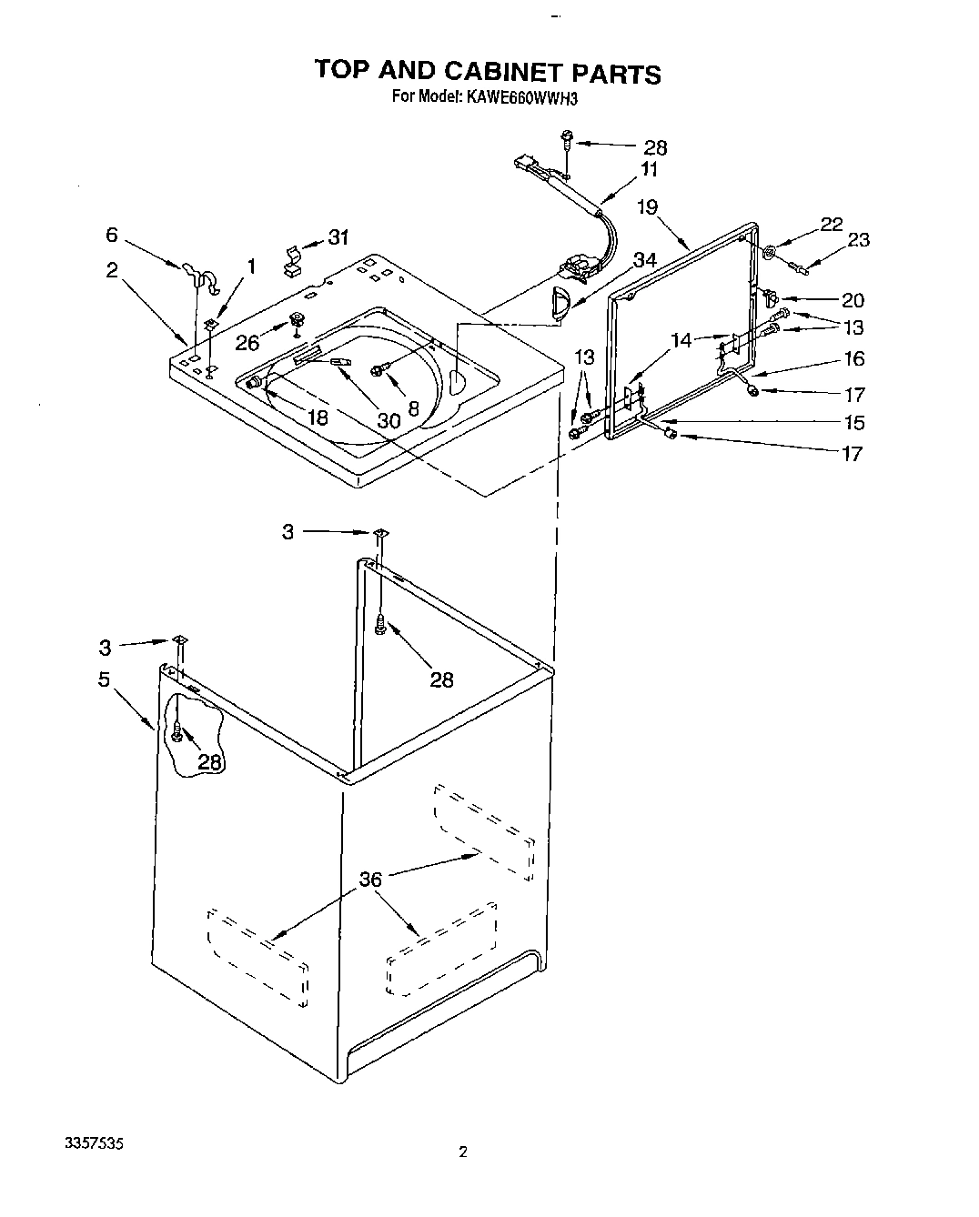 02 - TOP AND CABINET, LIT/OPTIONAL