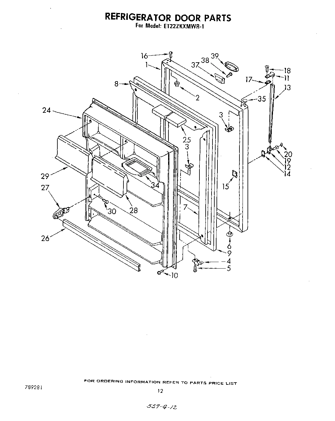 08 - REFRIGERATOR DOOR , PARTS NOT ILLUS