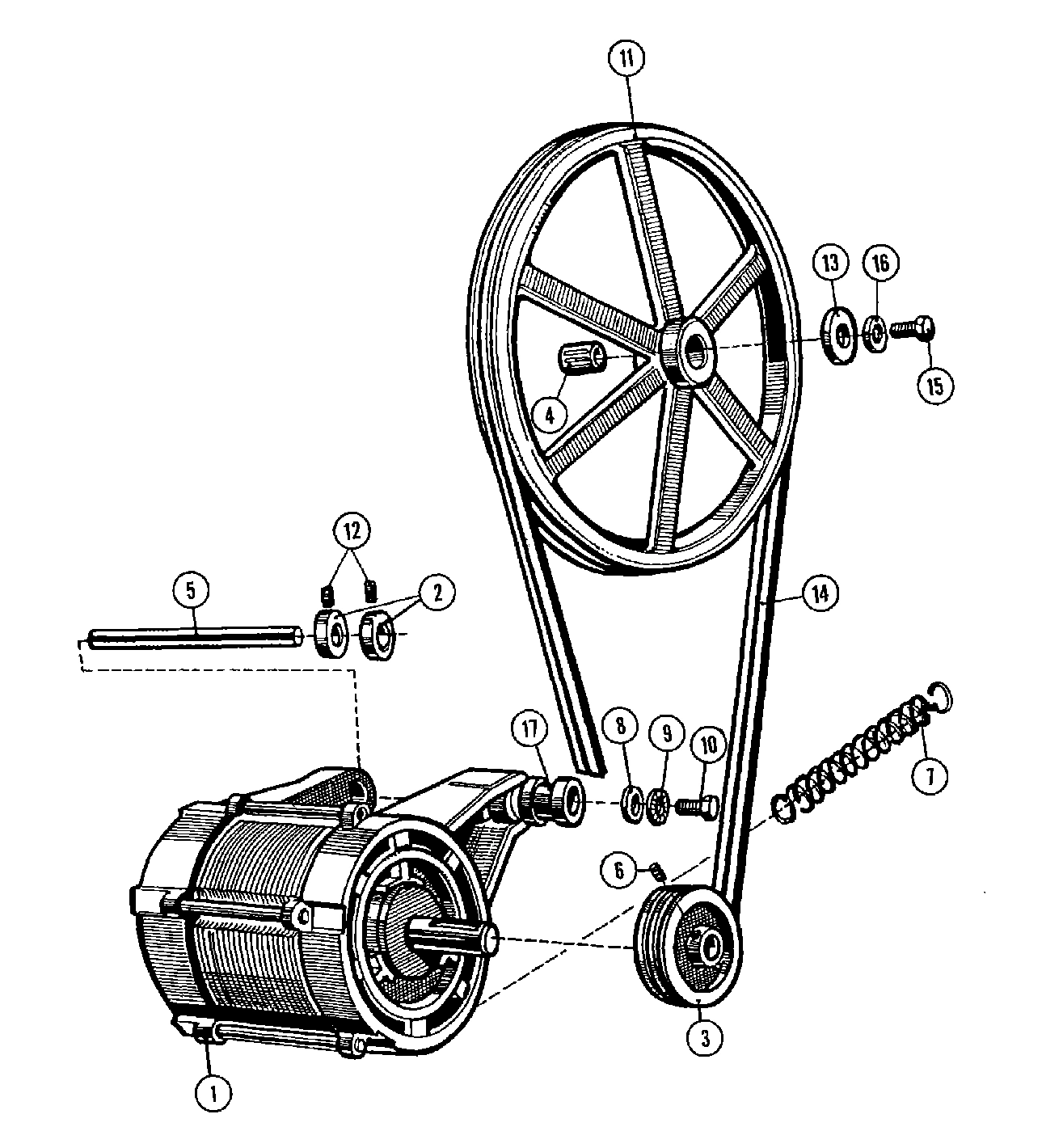 11 - MOTOR & BASKET PULLEY (SERIES 10)
