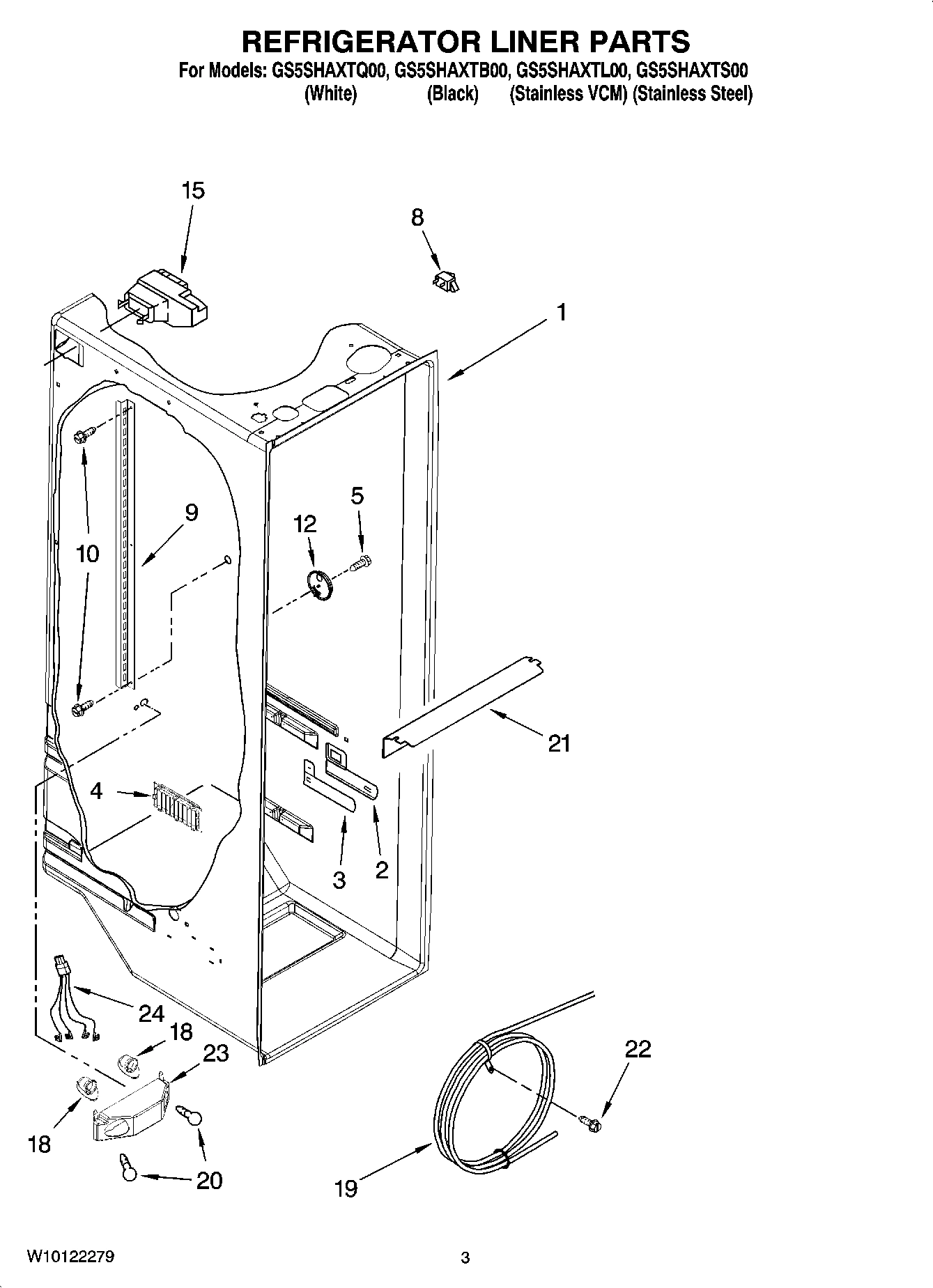 02 - REFRIGERATOR LINER PARTS