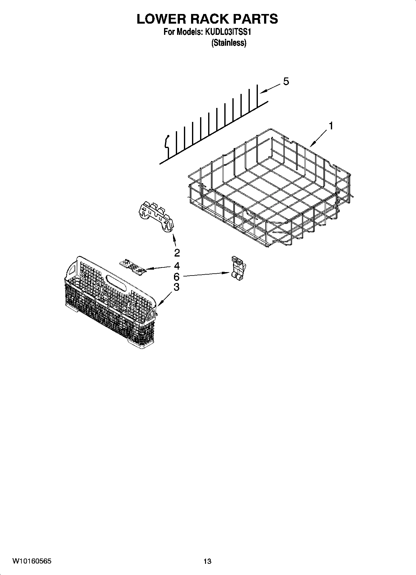 11 - LOWER RACK PARTS, OPTIONAL PARTS (NOT INCLUDED)