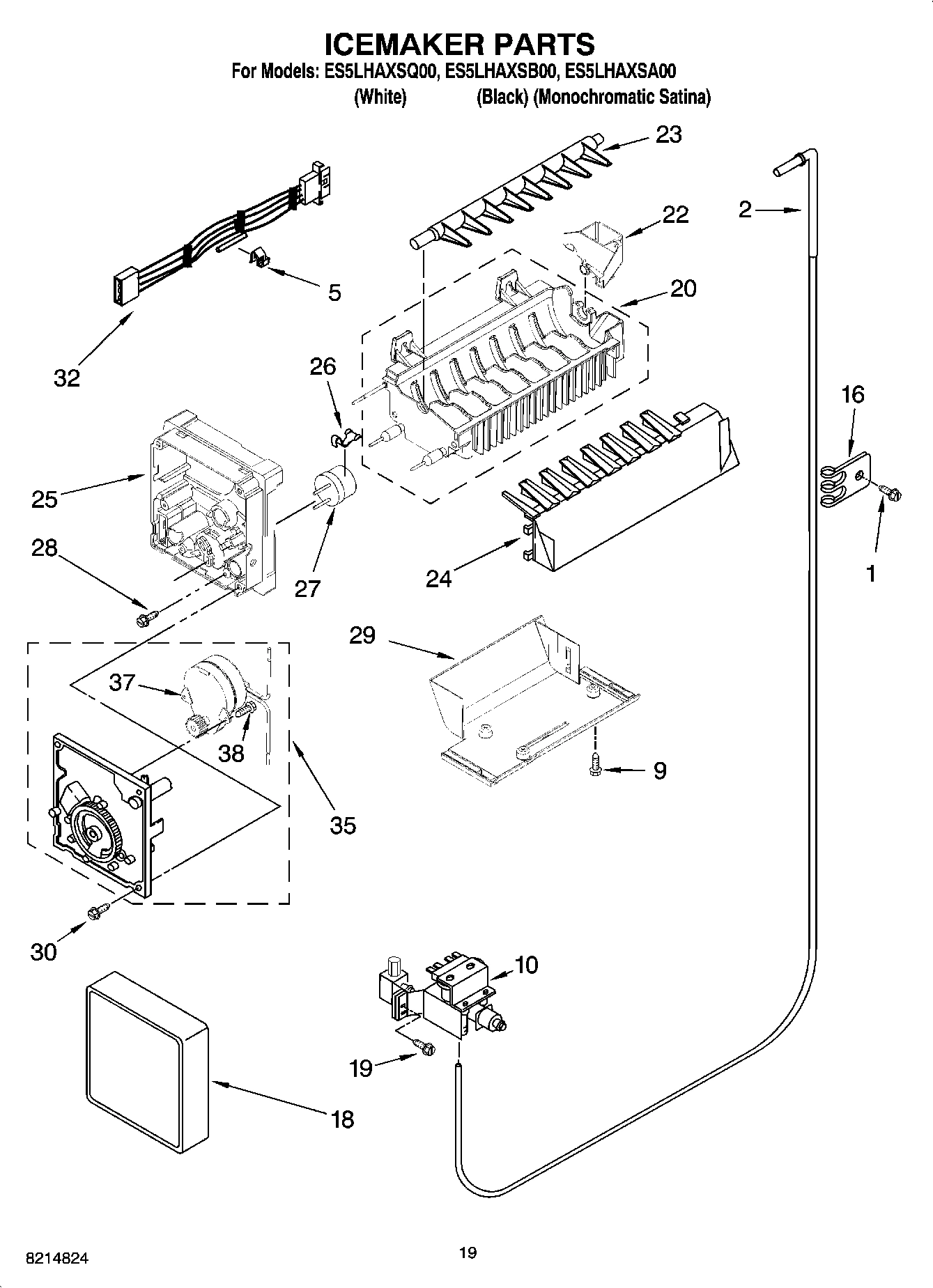 12 - ICEMAKER PARTS, OPTIONAL PARTS (NOT INCLUDED)