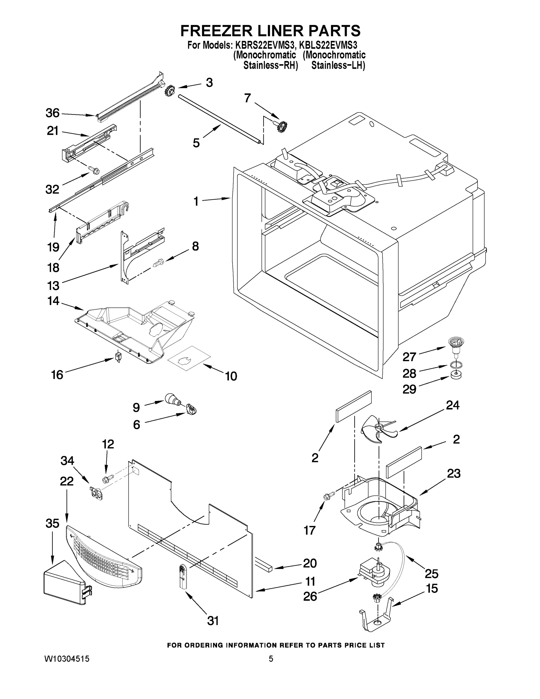 03 - FREEZER LINER PARTS