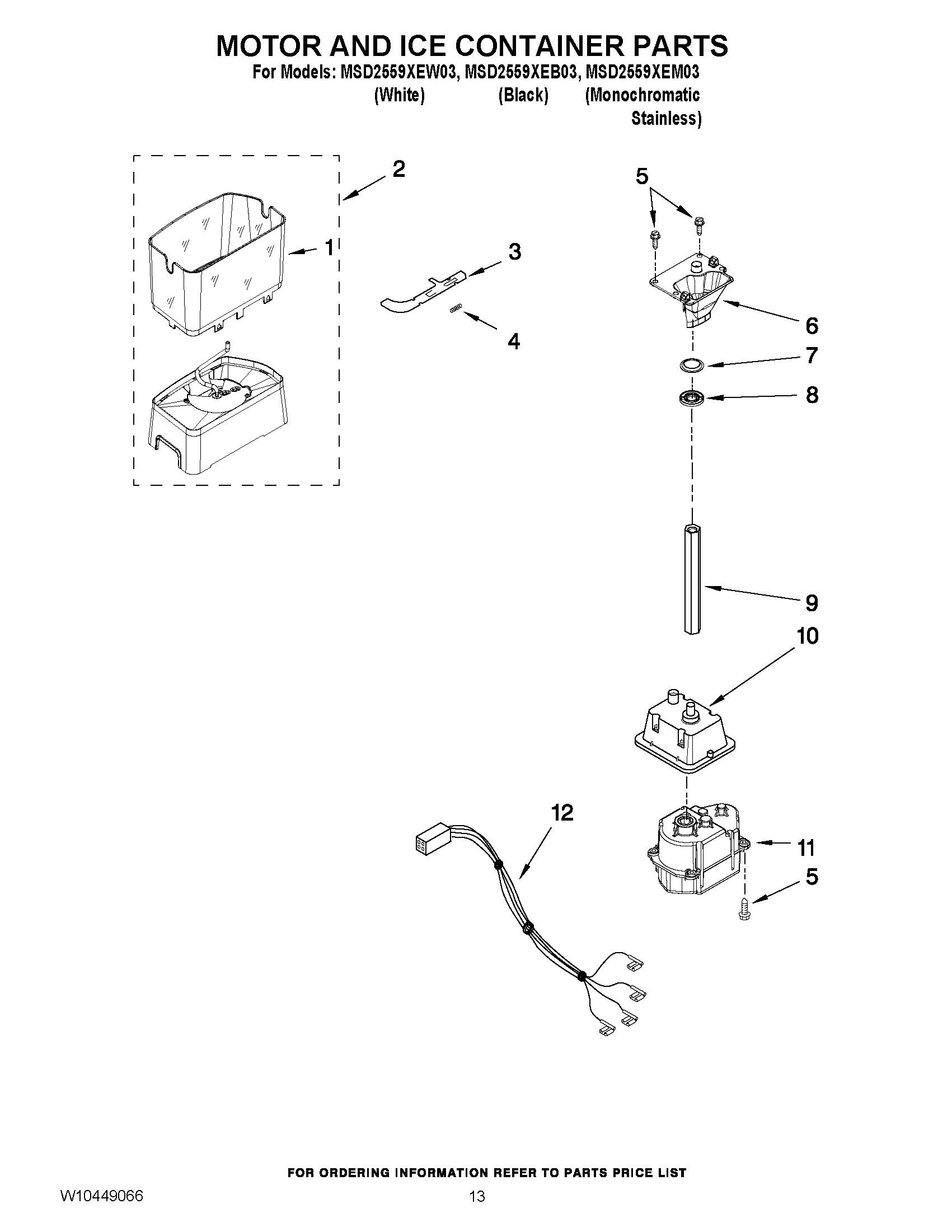 08 - MOTOR AND ICE CONTAINER PARTS