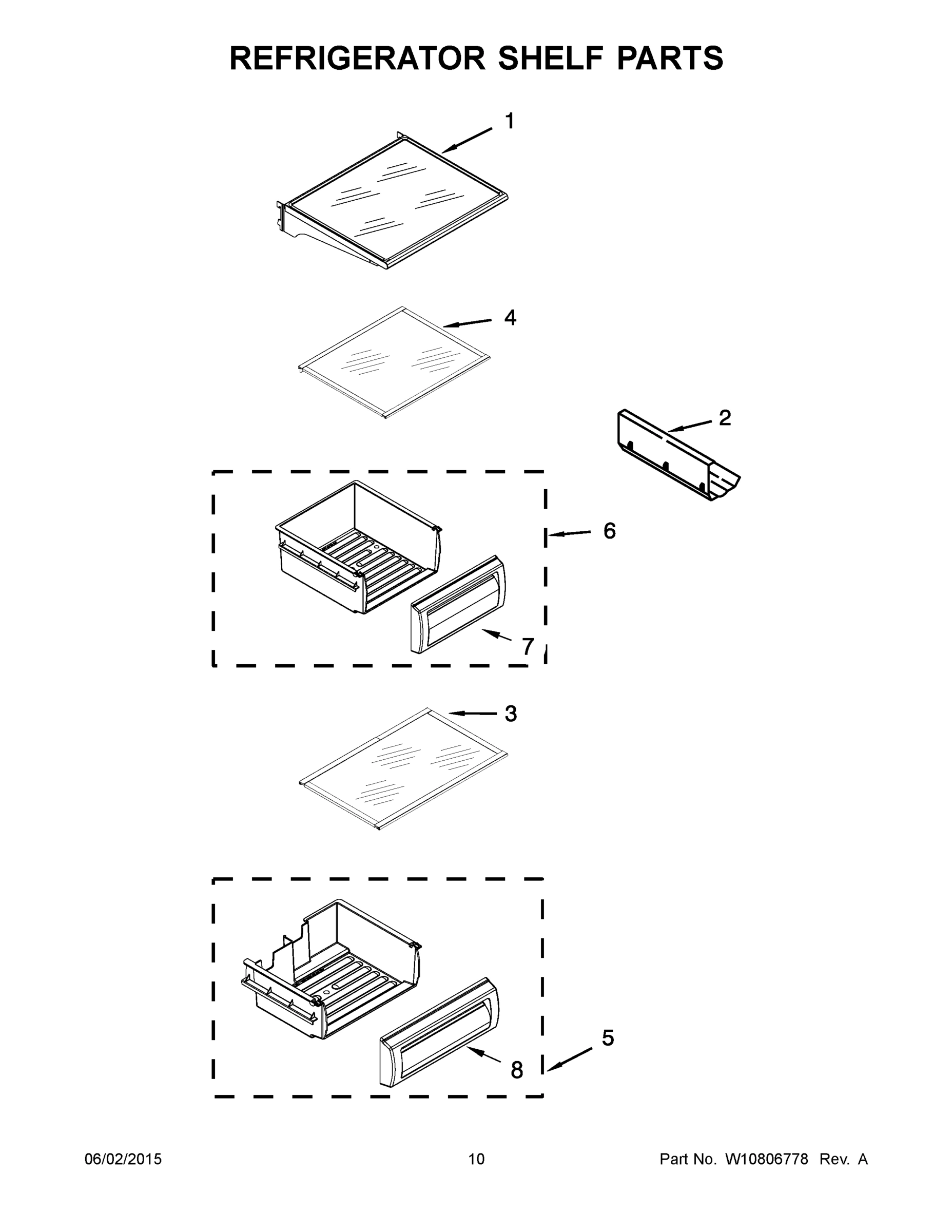 06 - REFRIGERATOR SHELF PARTS