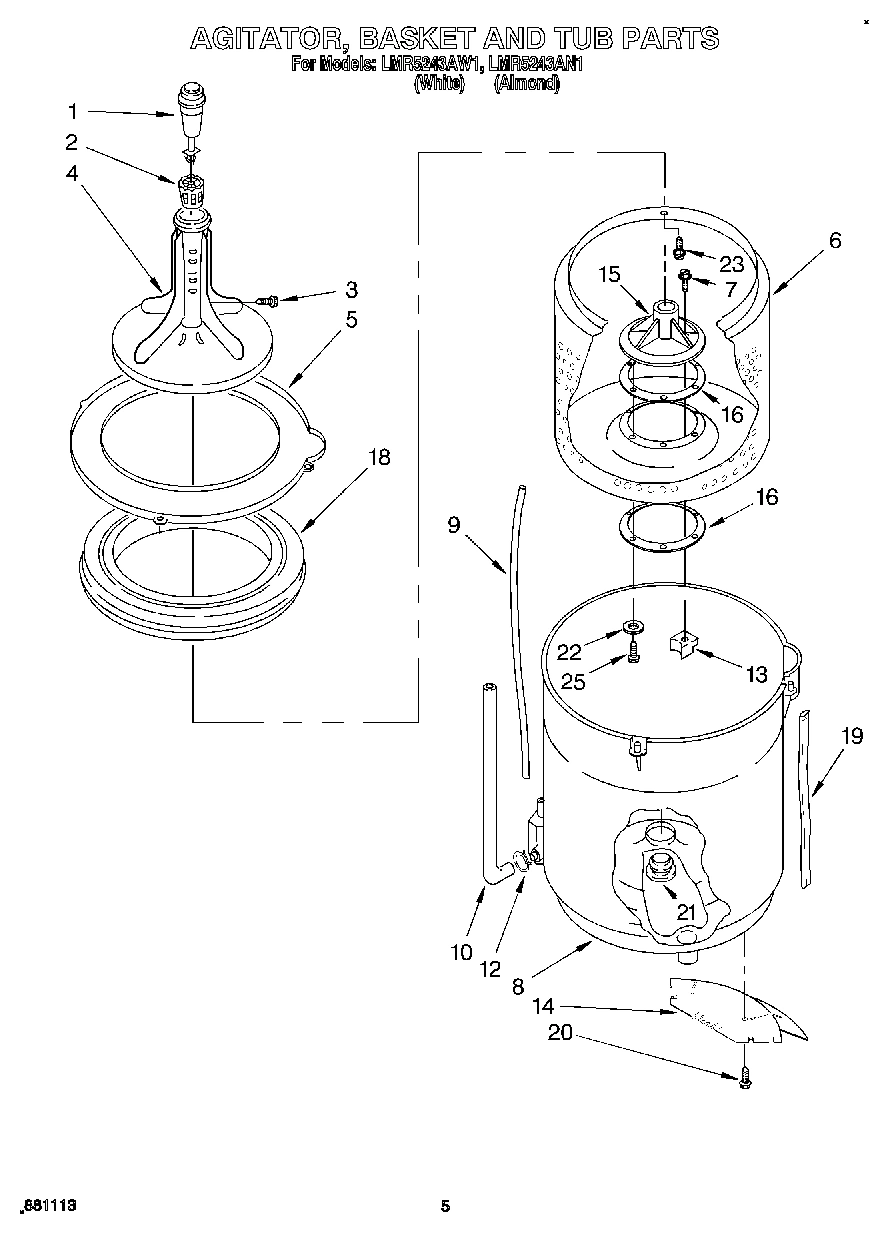 03 - AGITATOR, BASKET AND TUB