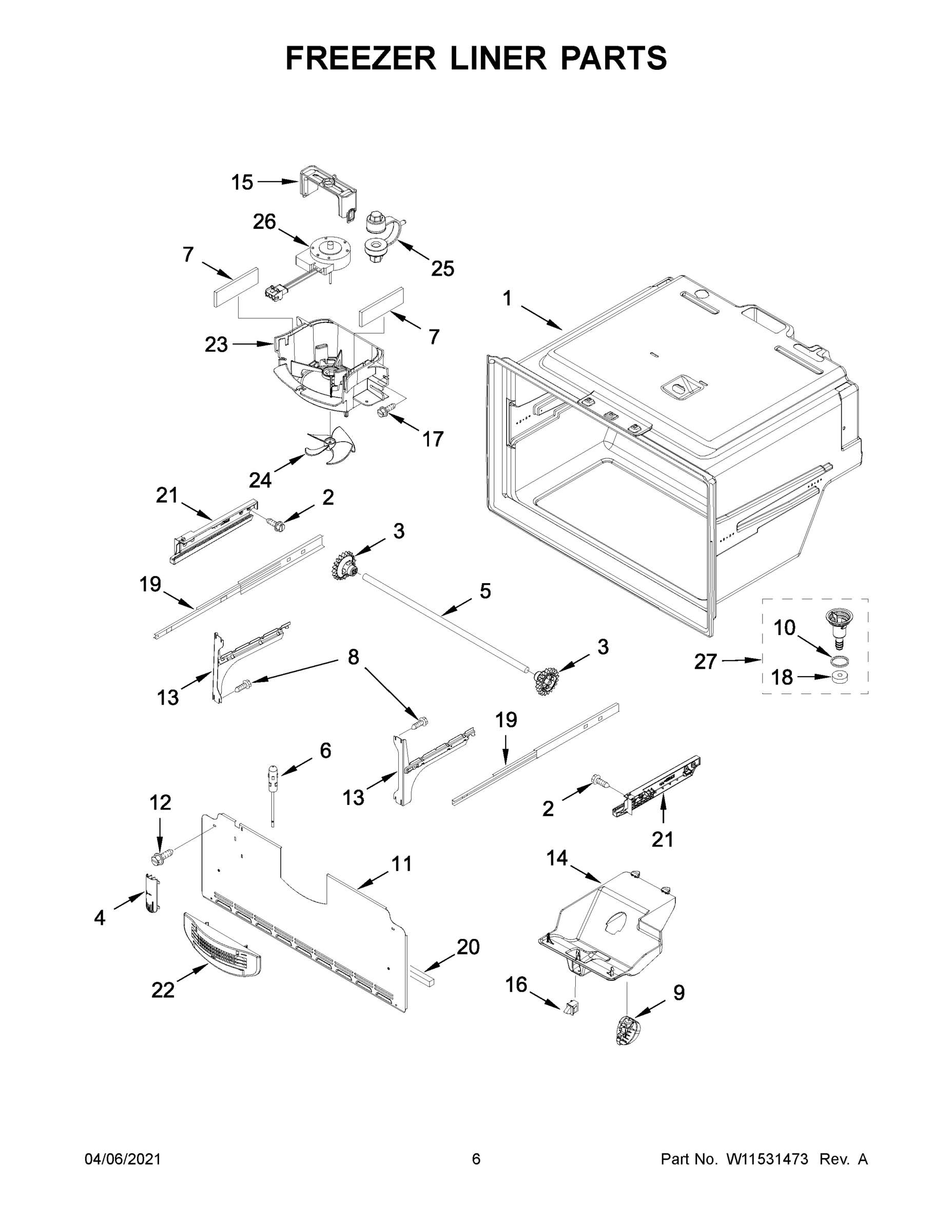 04 - FREEZER LINER PARTS