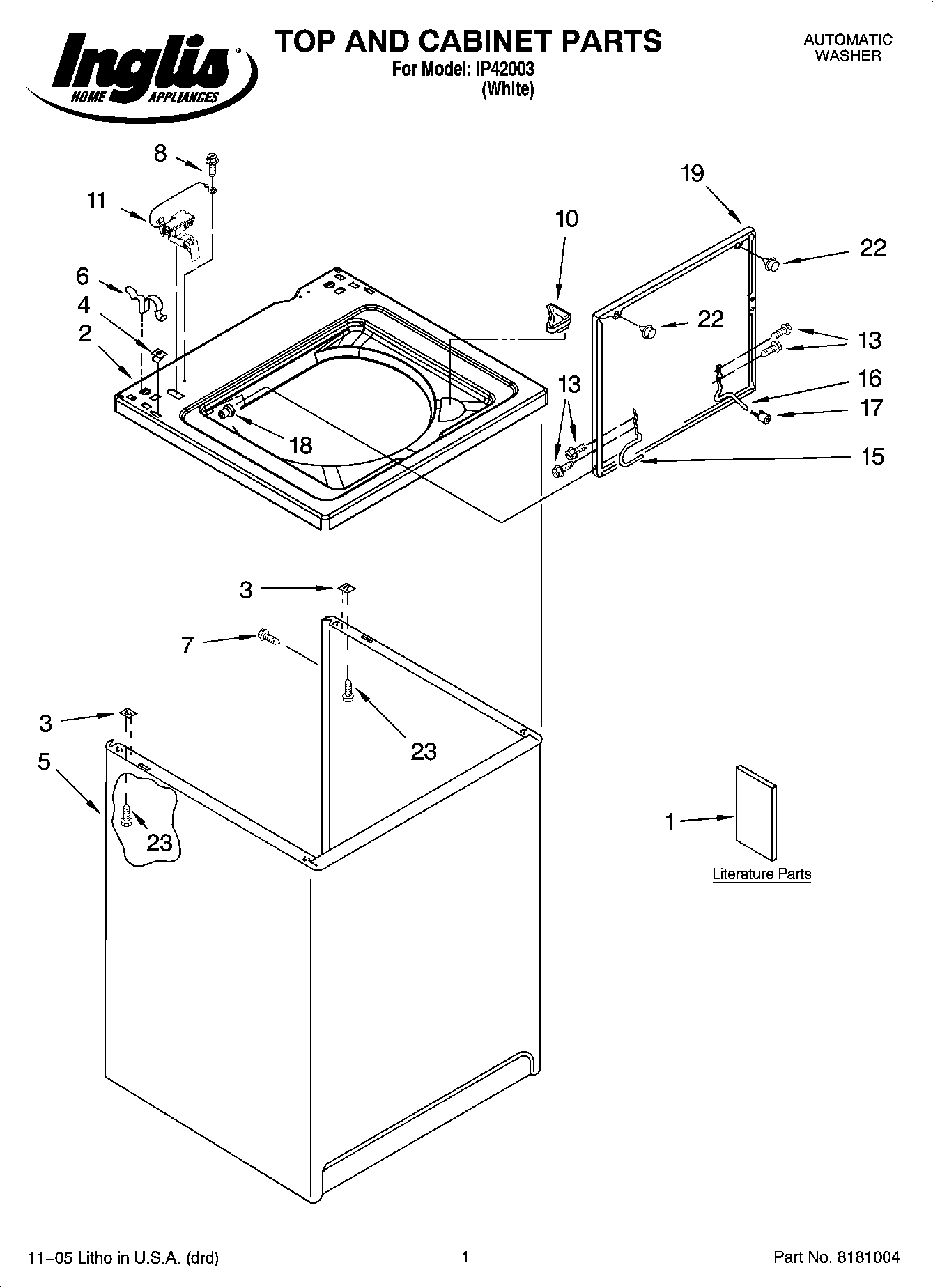 01 - TOP AND CABINET PARTS