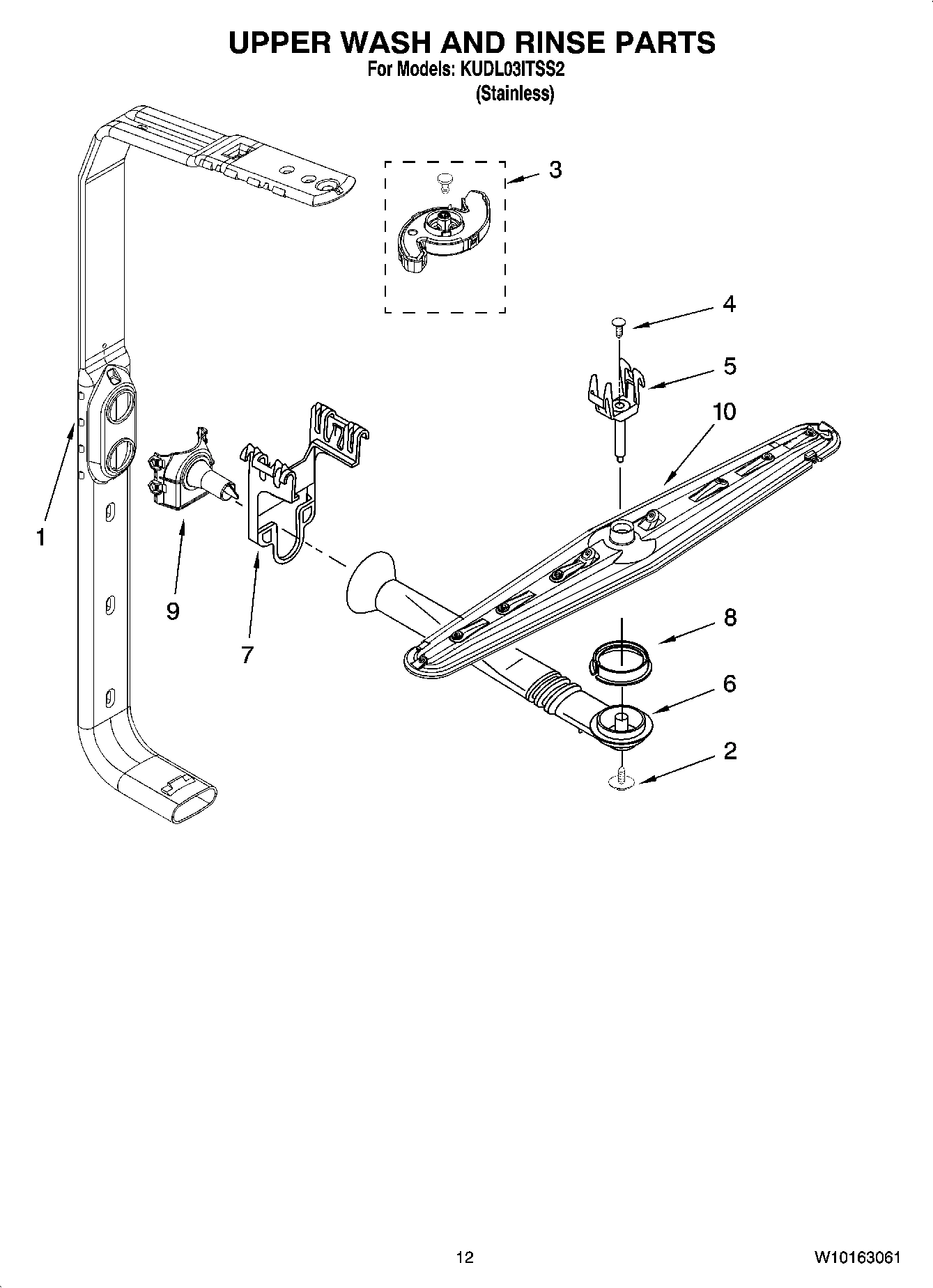 10 - UPPER WASH AND RINSE PARTS