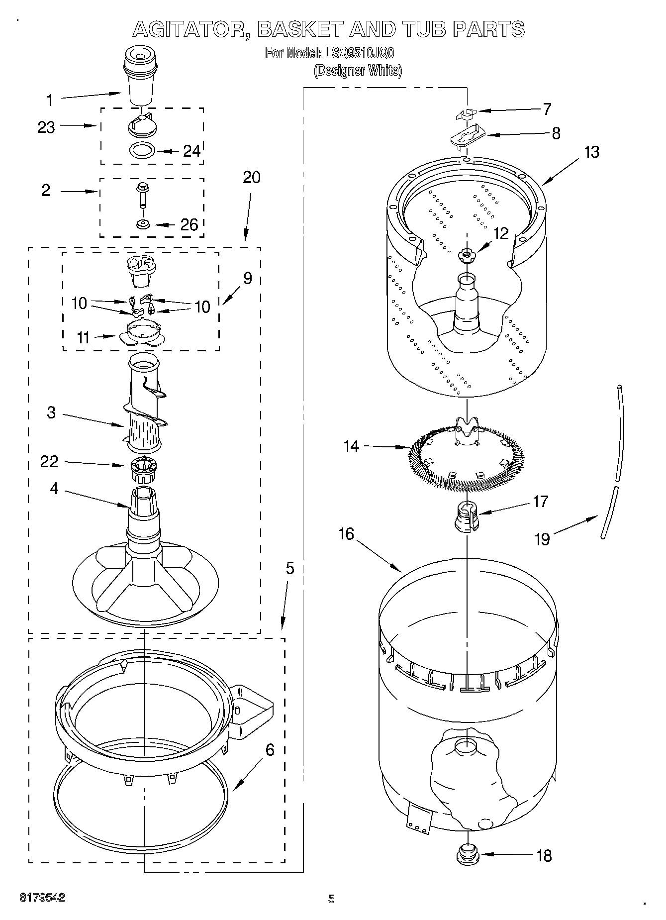 03 - AGITATOR, BASKET AND TUB