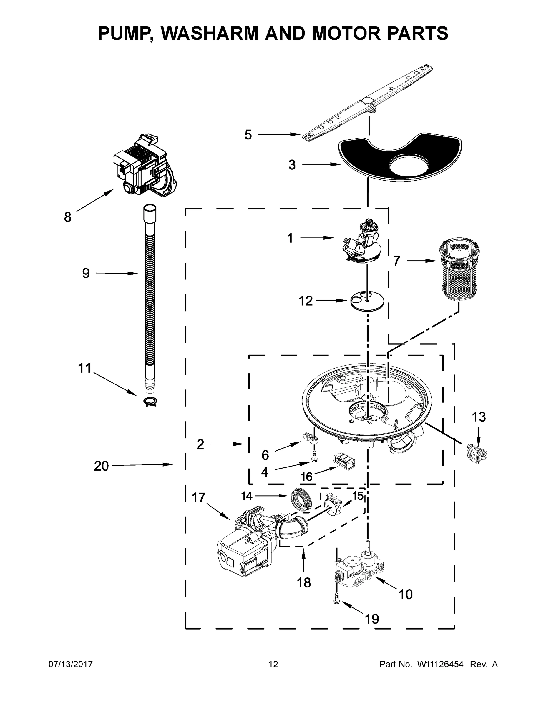 07 - PUMP, WASHARM AND MOTOR PARTS