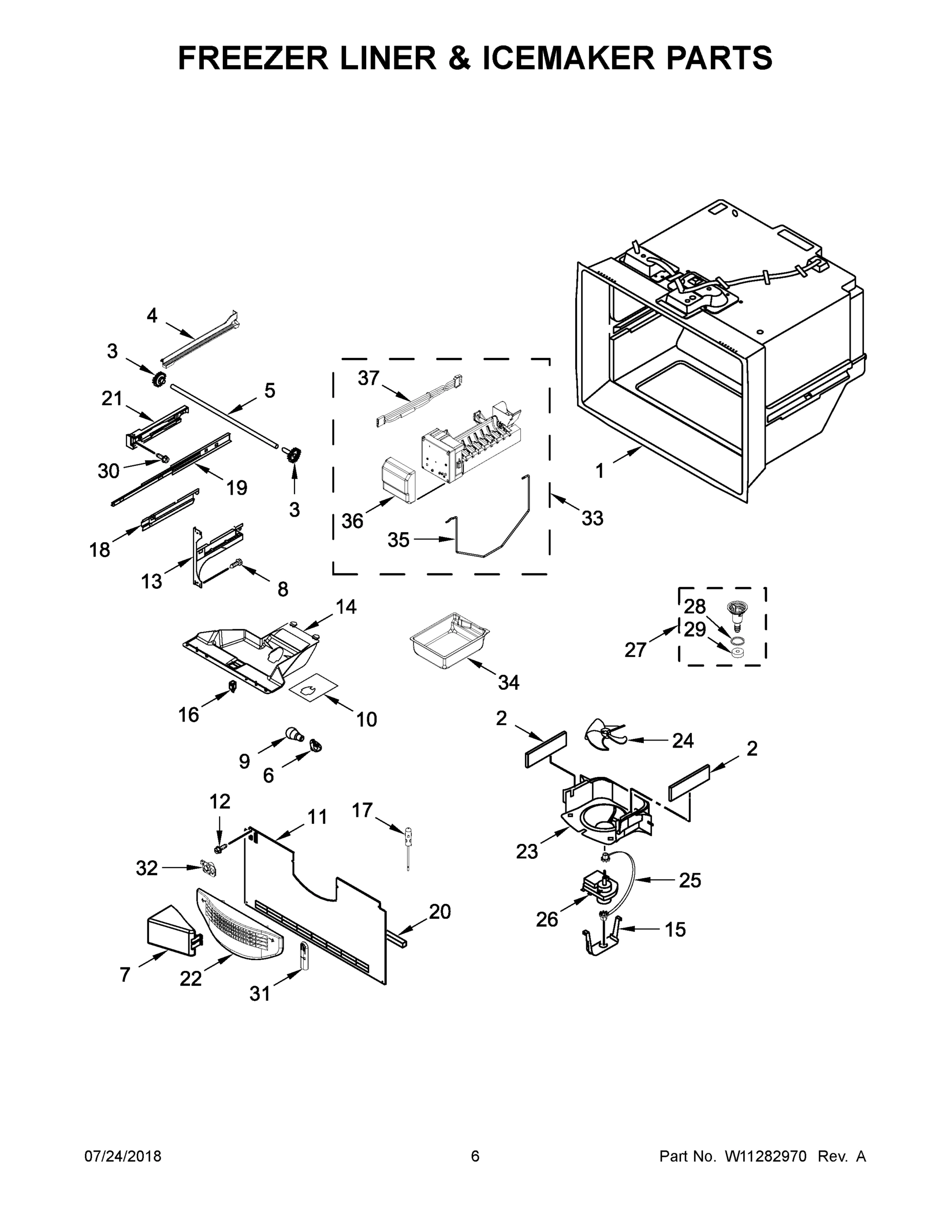 04 - FREEZER LINER & ICEMAKER PARTS
