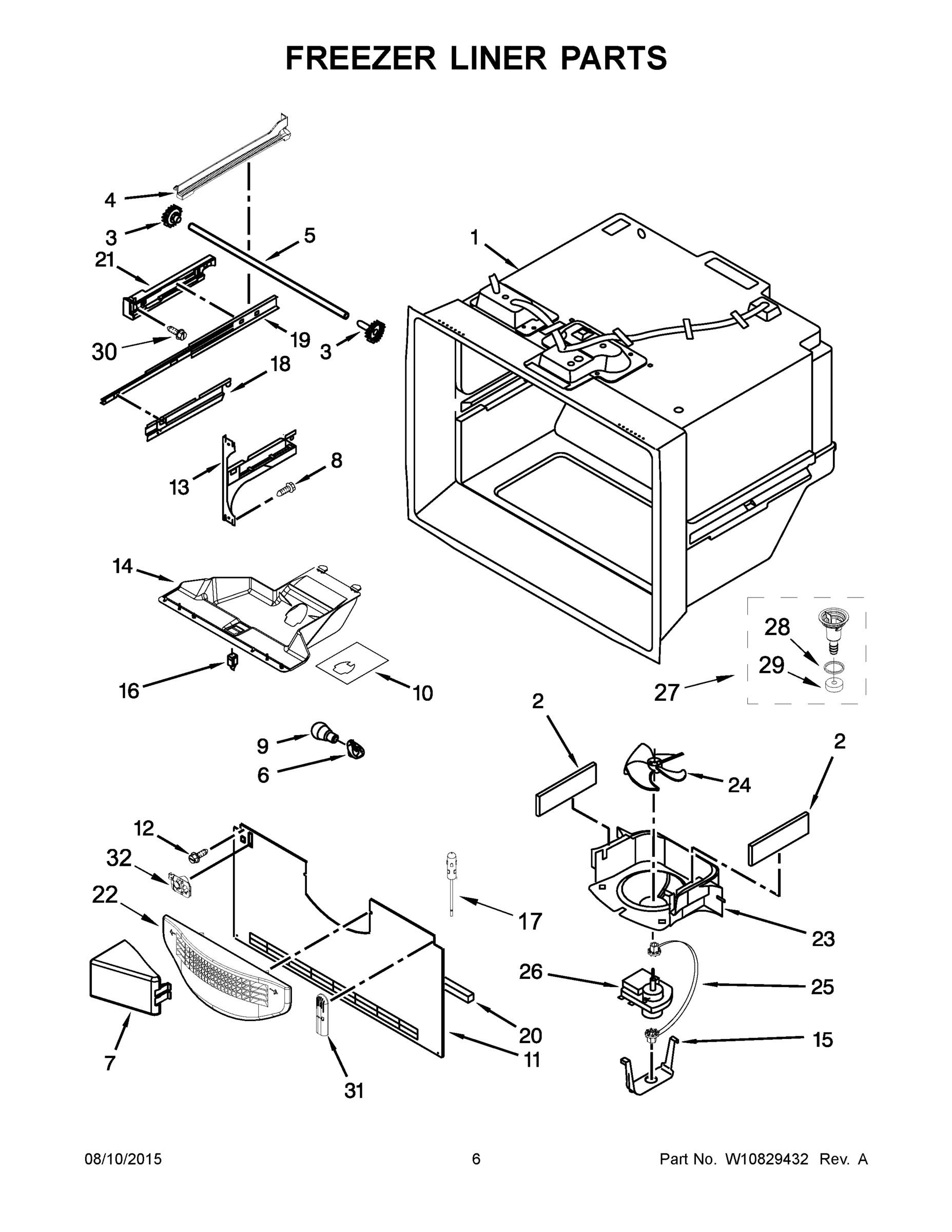 04 - FREEZER LINER PARTS